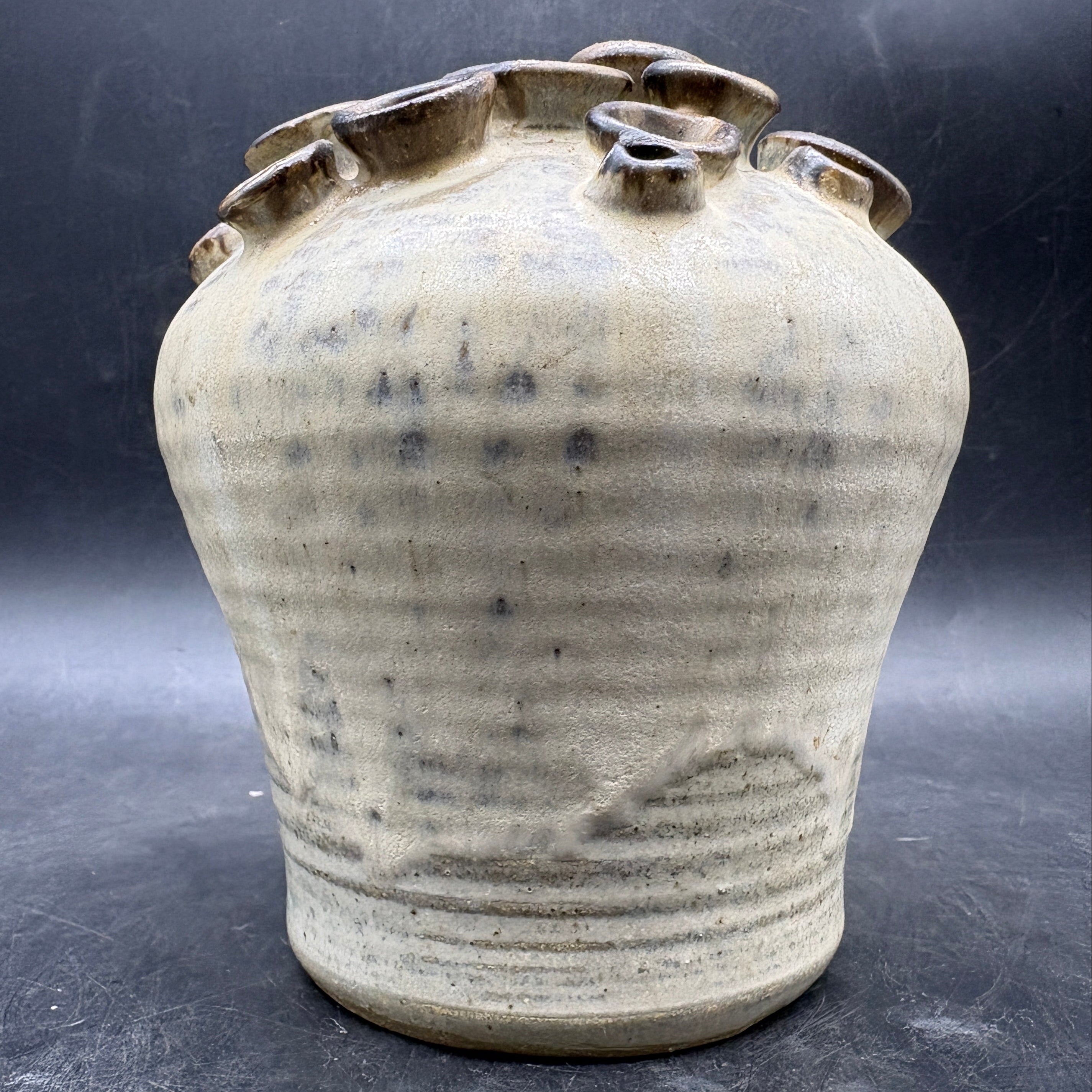 Vintage Hand Thrown Studio Art Pottery Vase Signed Thea