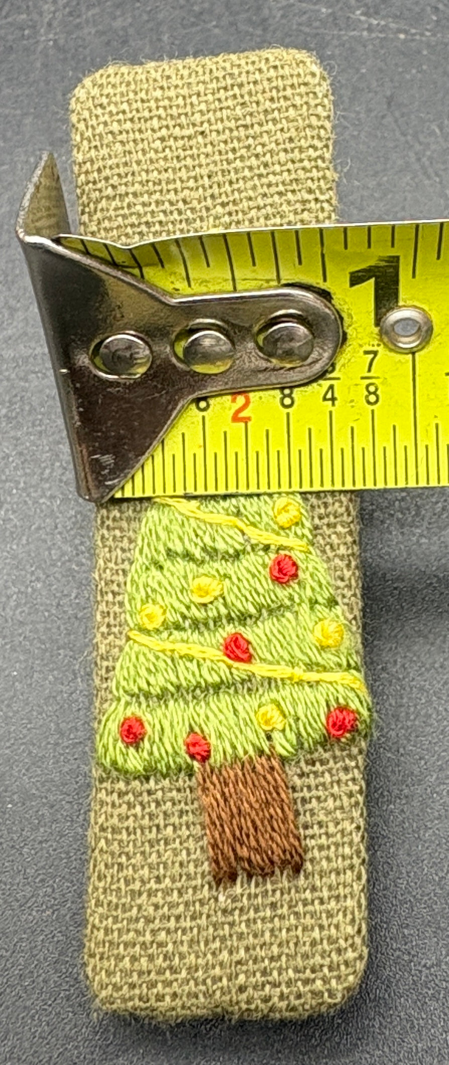 Christmas Tree Hand-Embroidered Christmas Hair Barrette