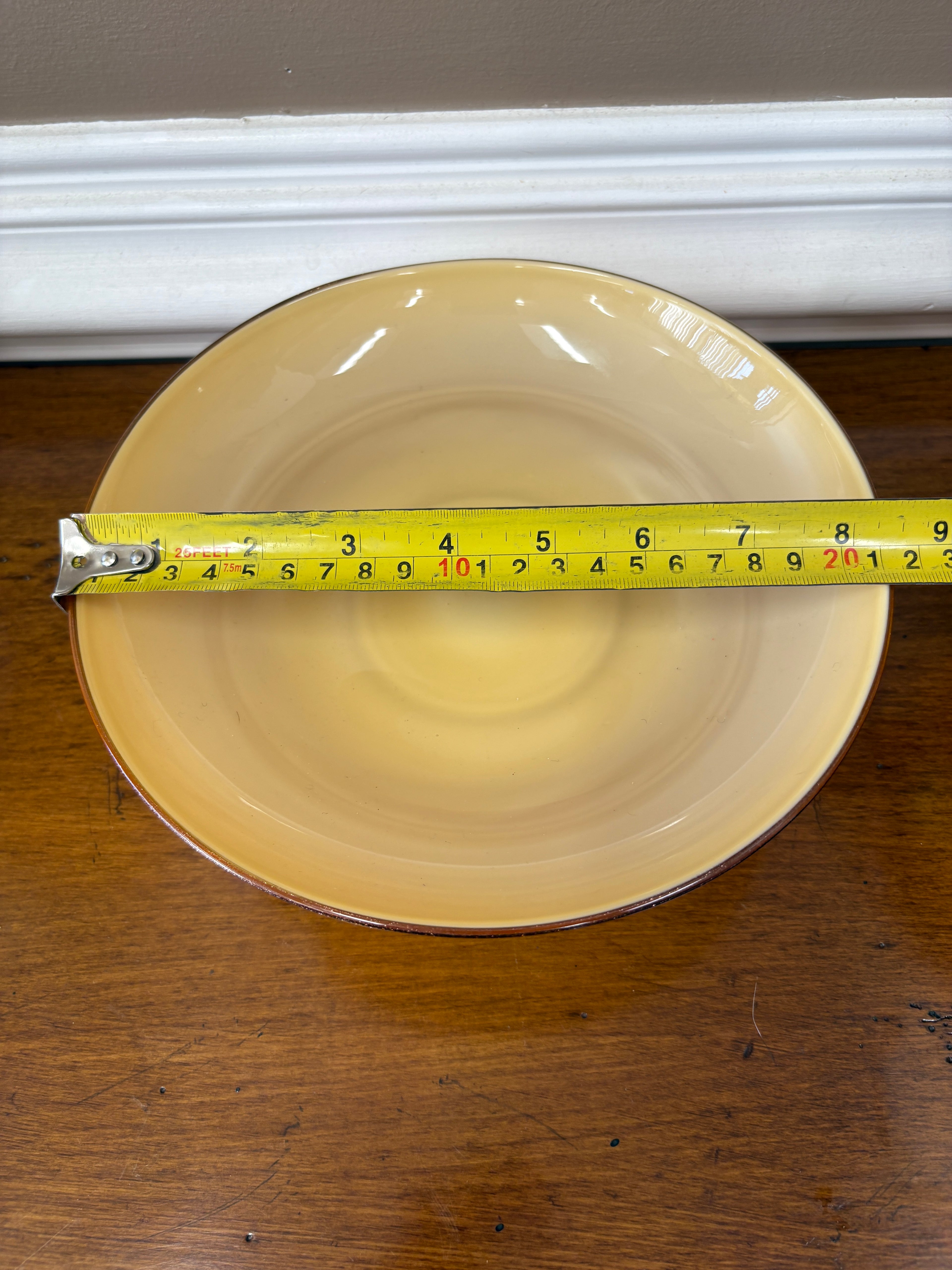 Mid Century Amber Art Glass Pedestal Bowl Sculptural Loop Base Czech Empoli Style 10”