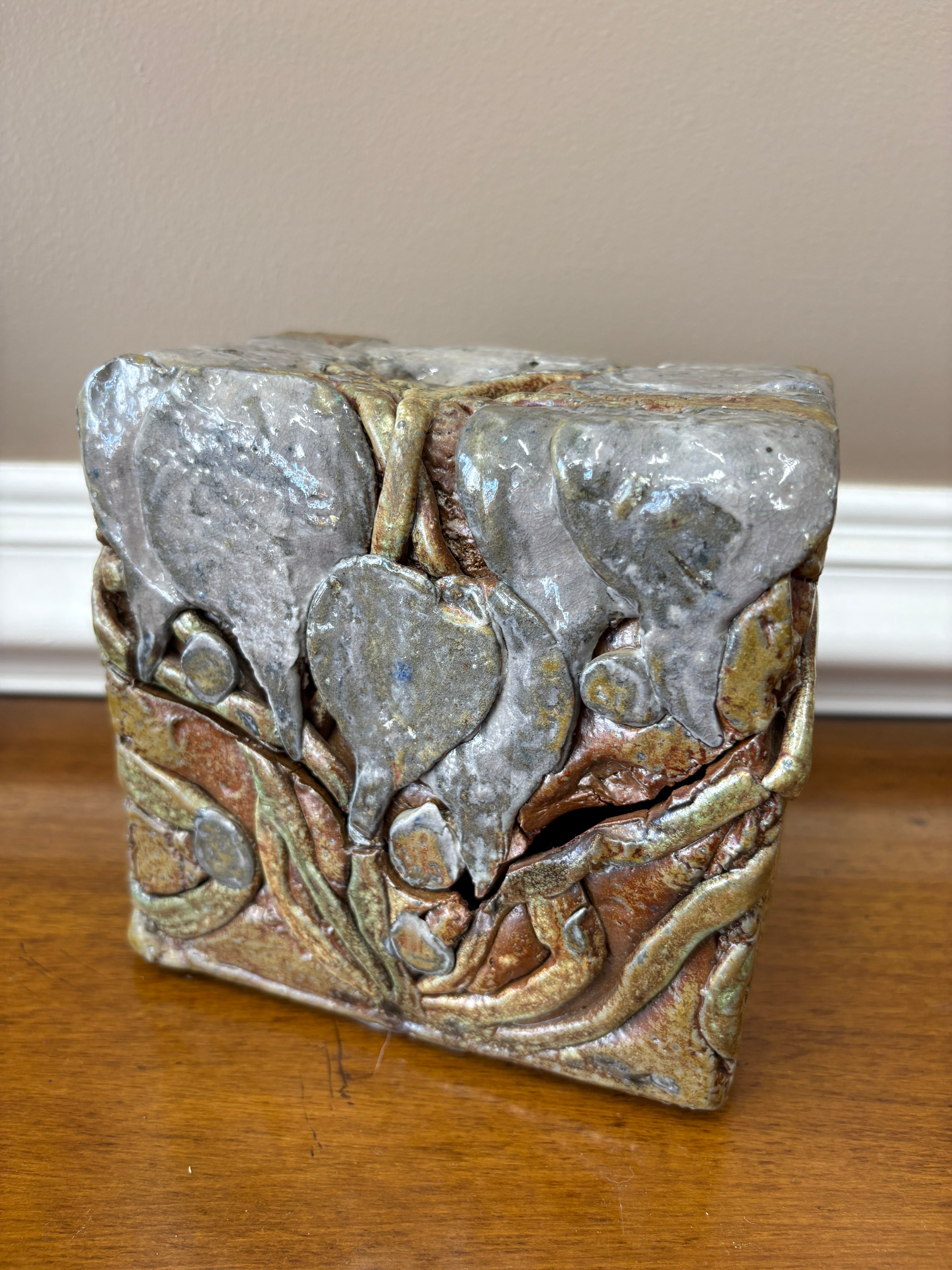Vintage Hinged Elephant Art Pottery Box One of a Kind!