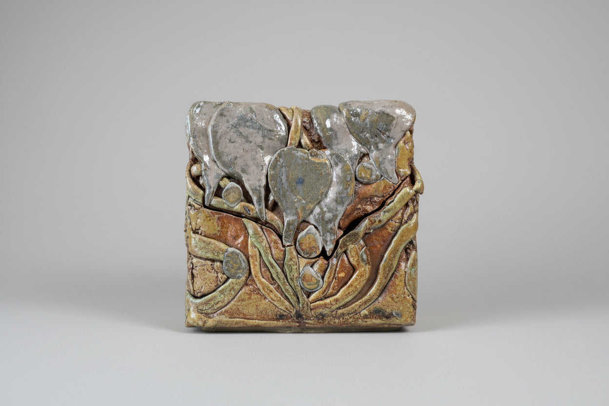 Vintage Hinged Elephant Art Pottery Box One of a Kind!