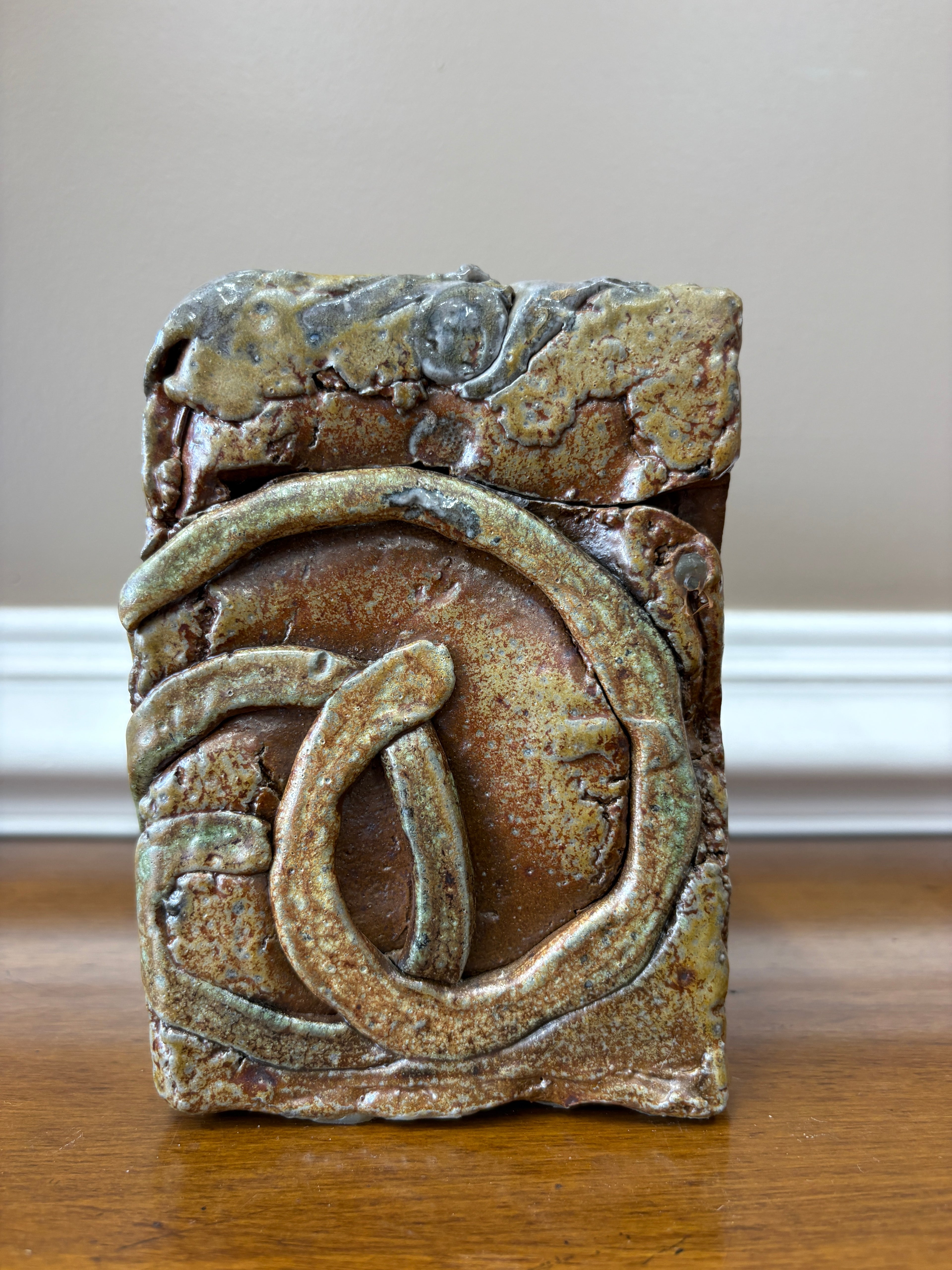 Vintage Hinged Elephant Art Pottery Box One of a Kind!