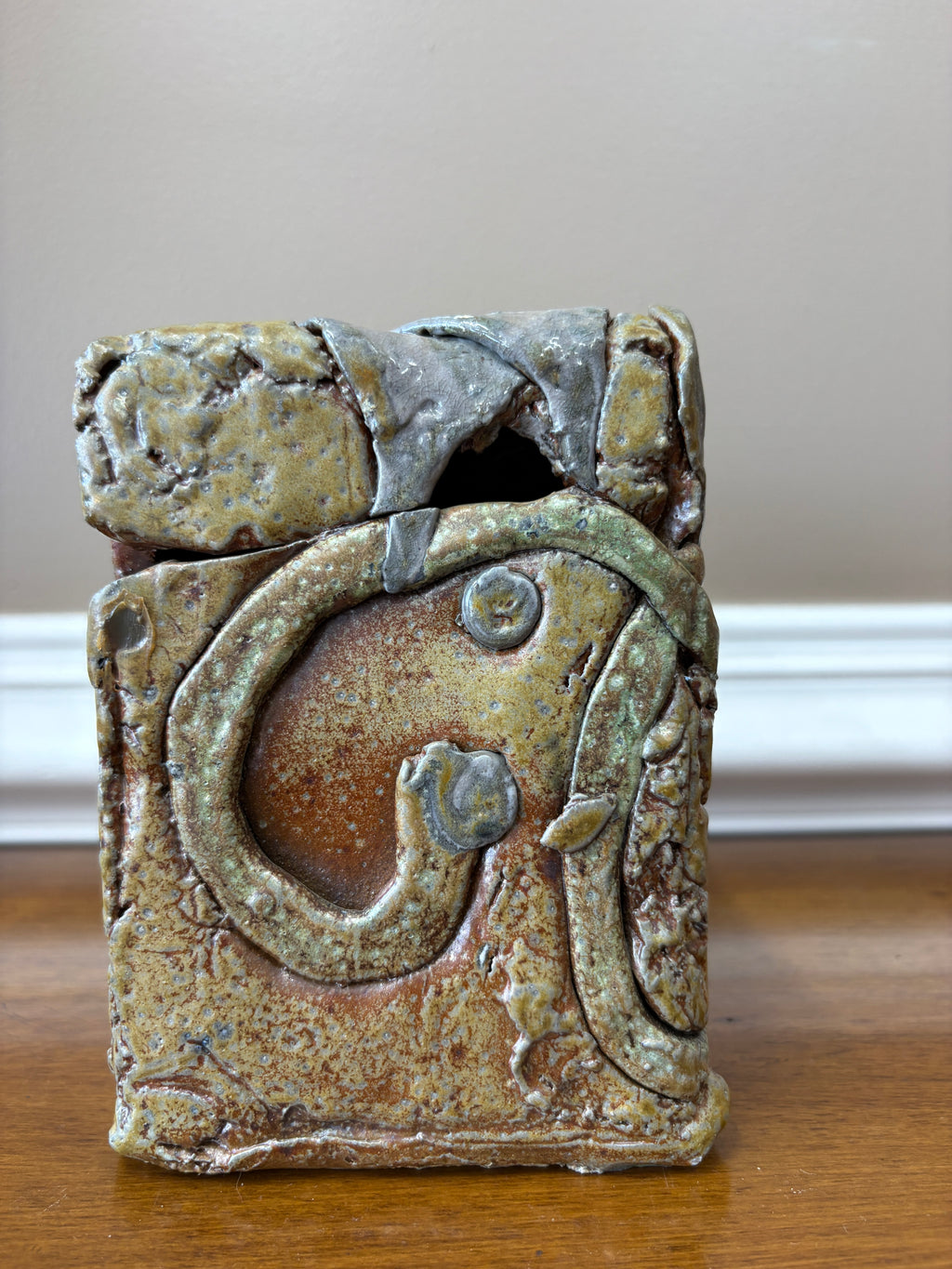 Vintage Hinged Elephant Art Pottery Box One of a Kind!