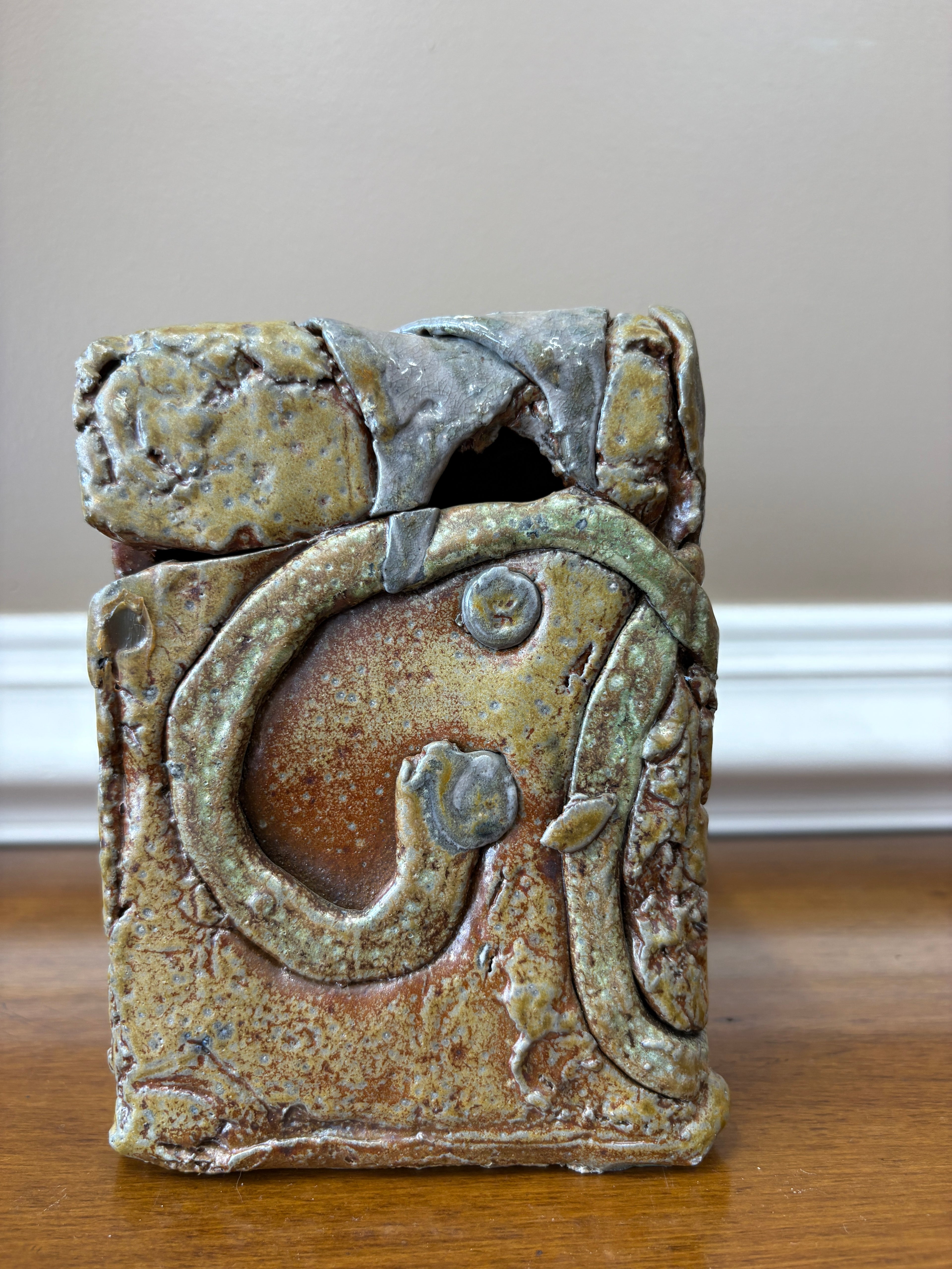 Vintage Hinged Elephant Art Pottery Box One of a Kind!