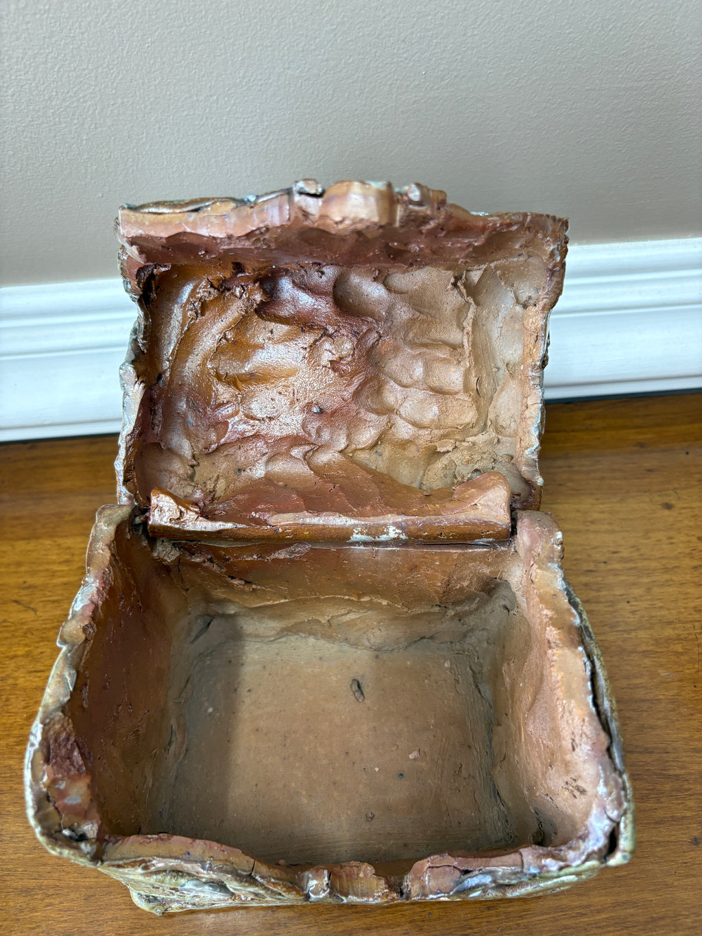 Vintage Hinged Elephant Art Pottery Box One of a Kind!