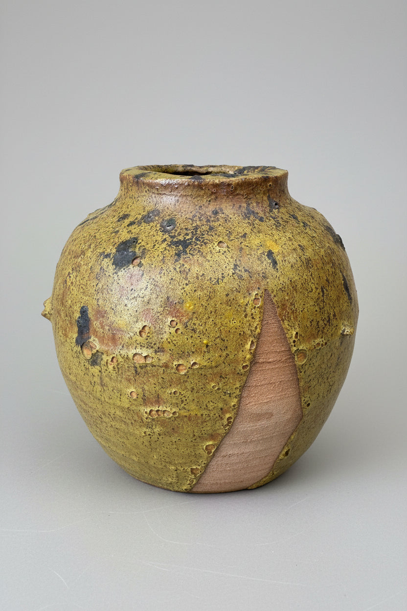 Shigaraki Style Raku Pottery Vase One-of-a-kind piece