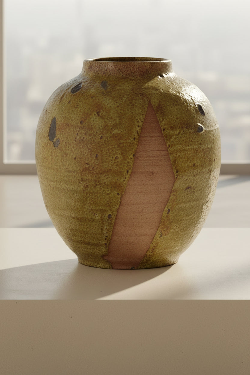 Shigaraki Style Raku Pottery Vase One-of-a-kind piece