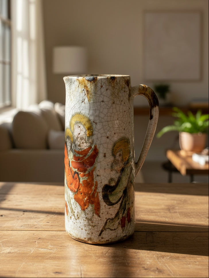 Vallauris Style Mid-Century Bird Pottery Vessel