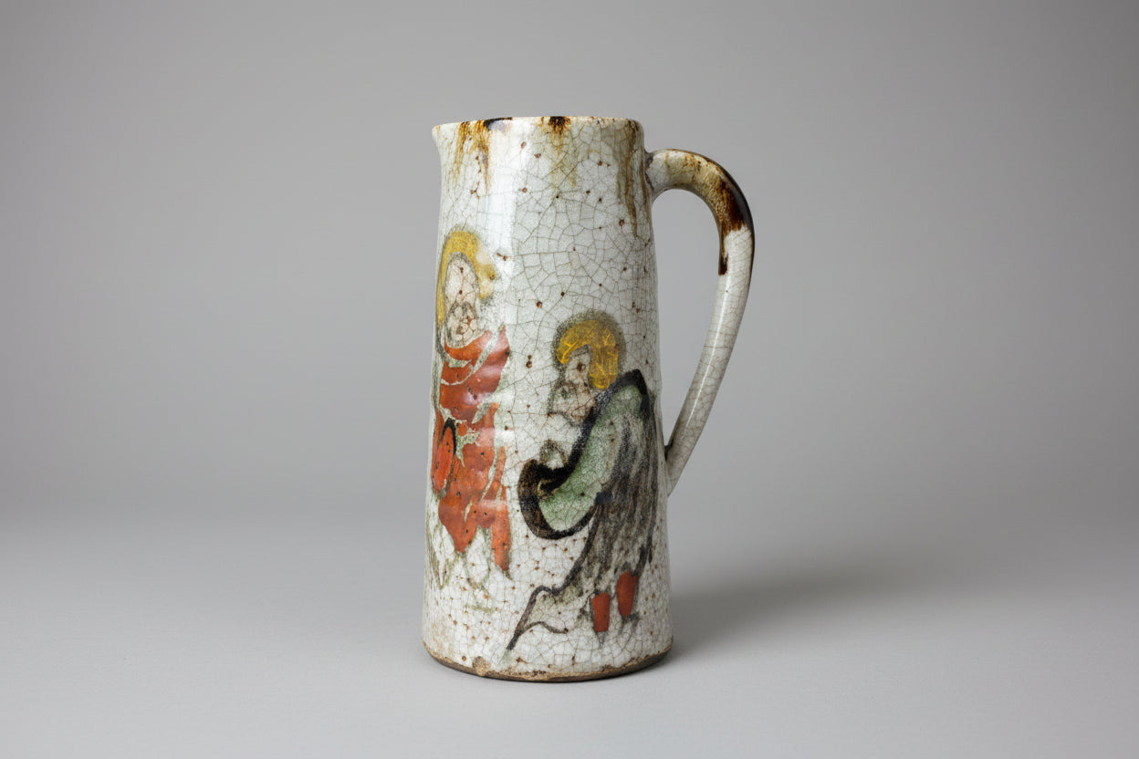 Vallauris Style Mid-Century Bird Pottery Vessel