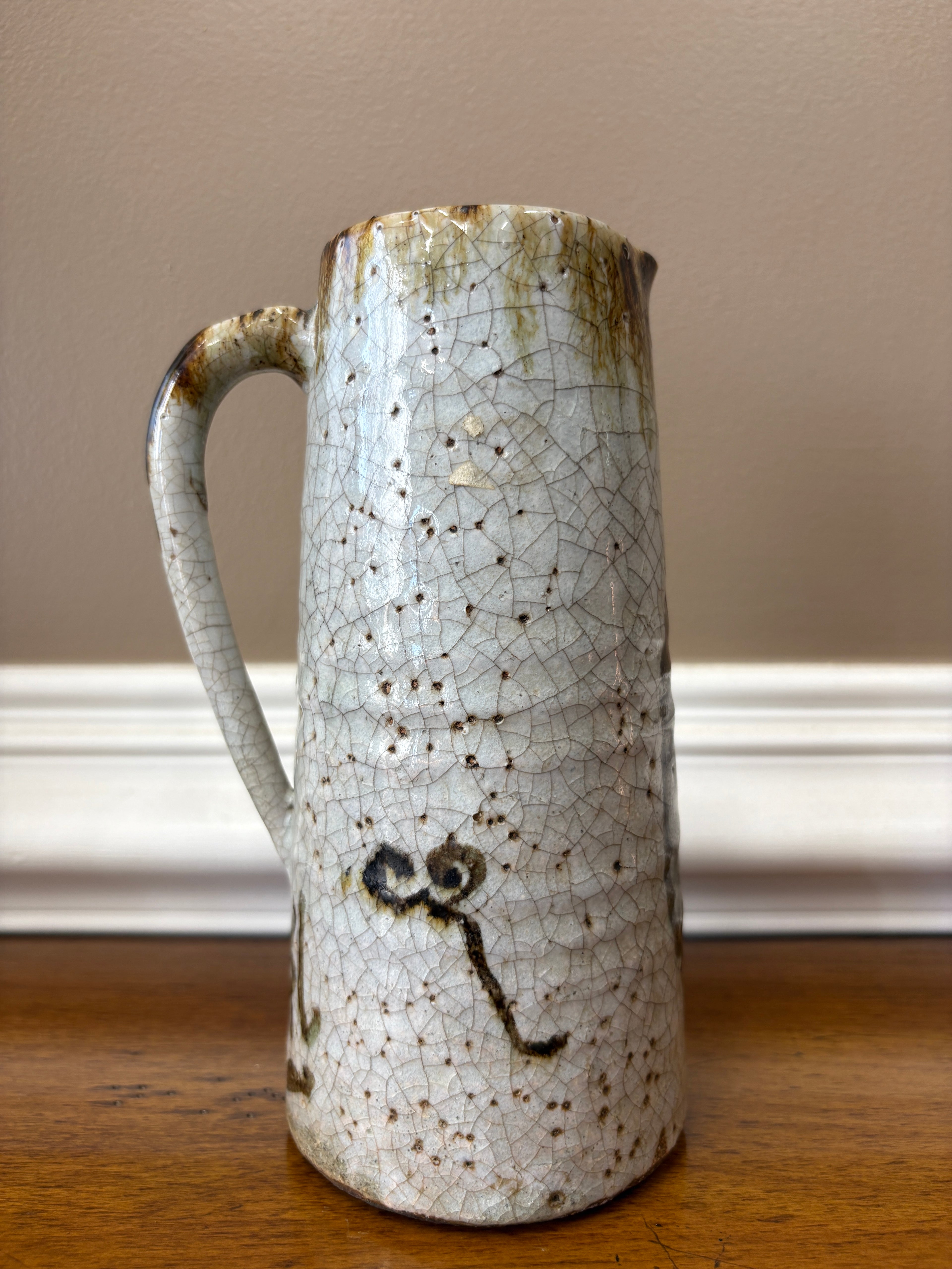 Vallauris Style Mid-Century Bird Pottery Vessel