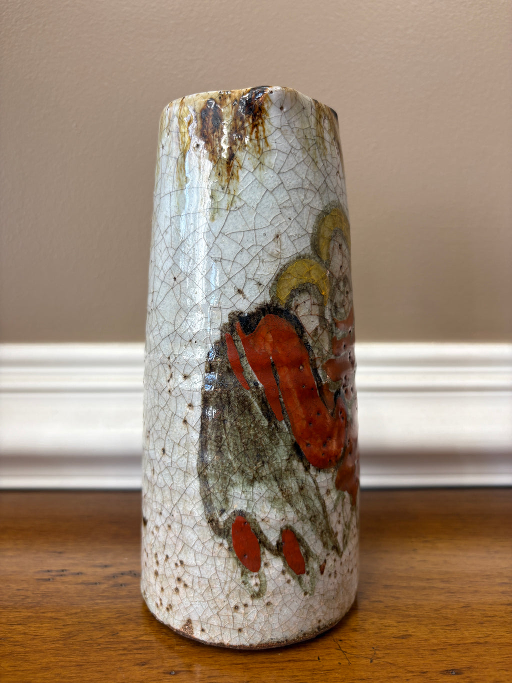 Vallauris Style Mid-Century Bird Pottery Vessel