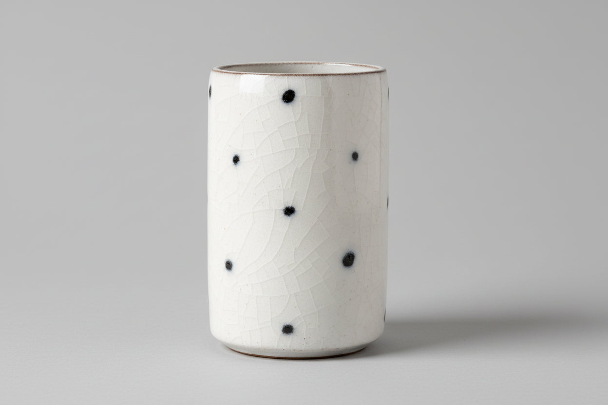 Handmade Polka Dot Yunomi Style Ceramic Cup