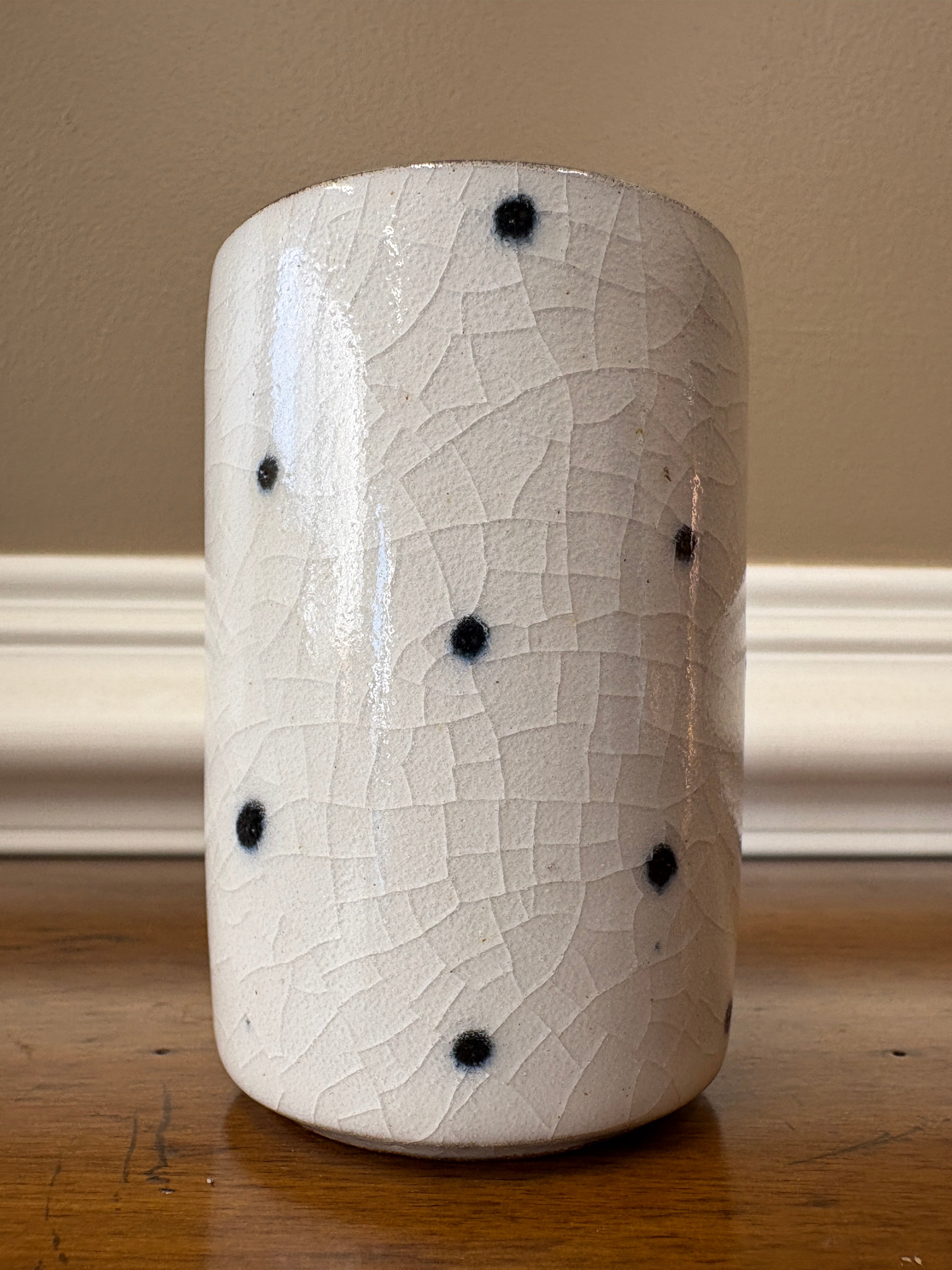 Handmade Polka Dot Yunomi Style Ceramic Cup