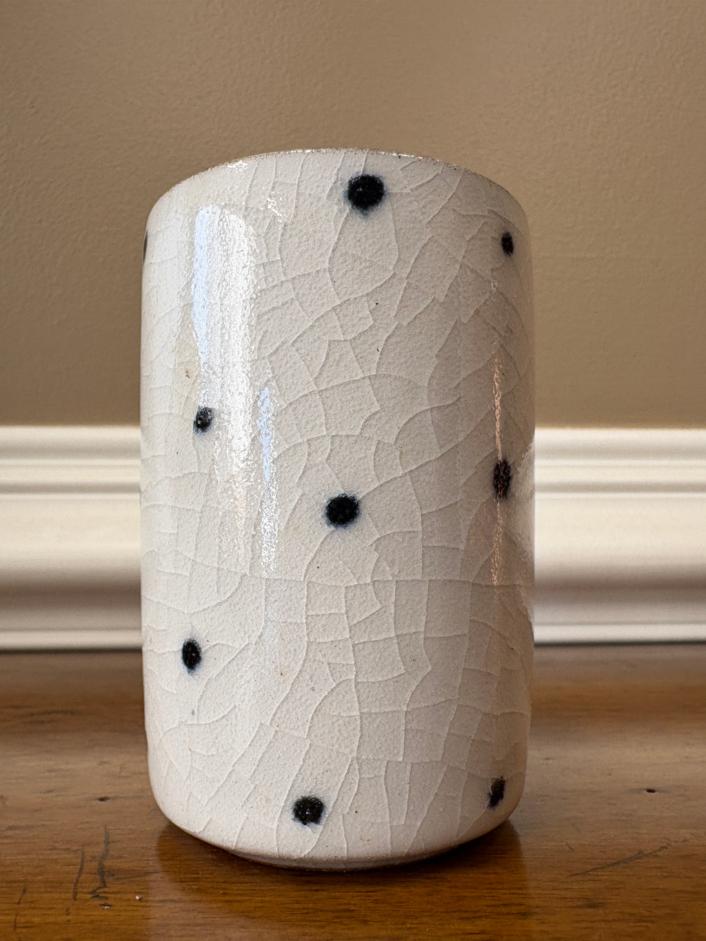 Handmade Polka Dot Yunomi Style Ceramic Cup
