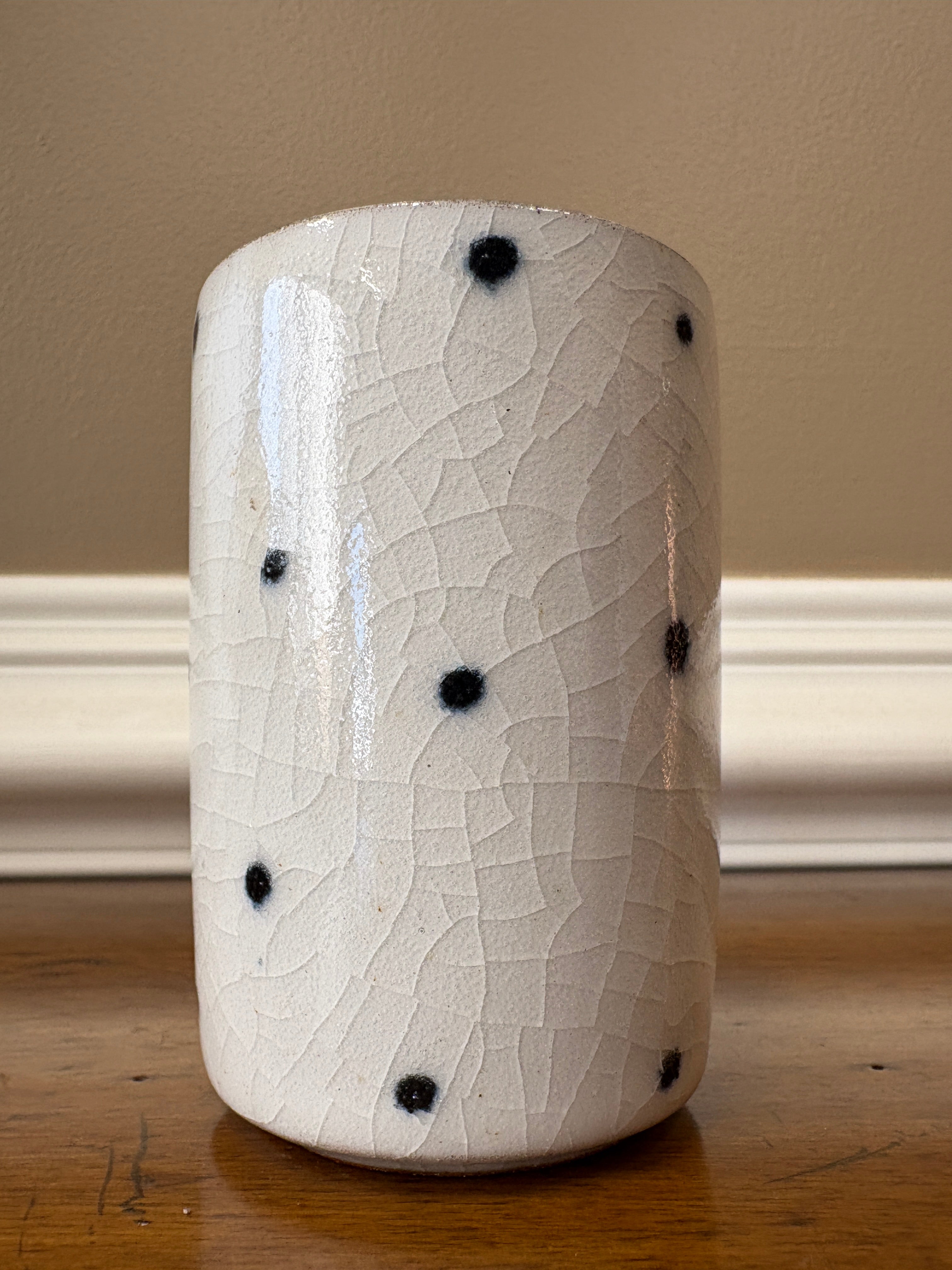 Handmade Polka Dot Yunomi Style Ceramic Cup