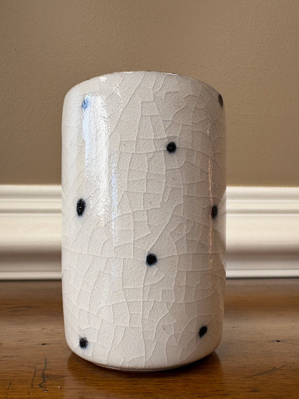 Handmade Polka Dot Yunomi Style Ceramic Cup