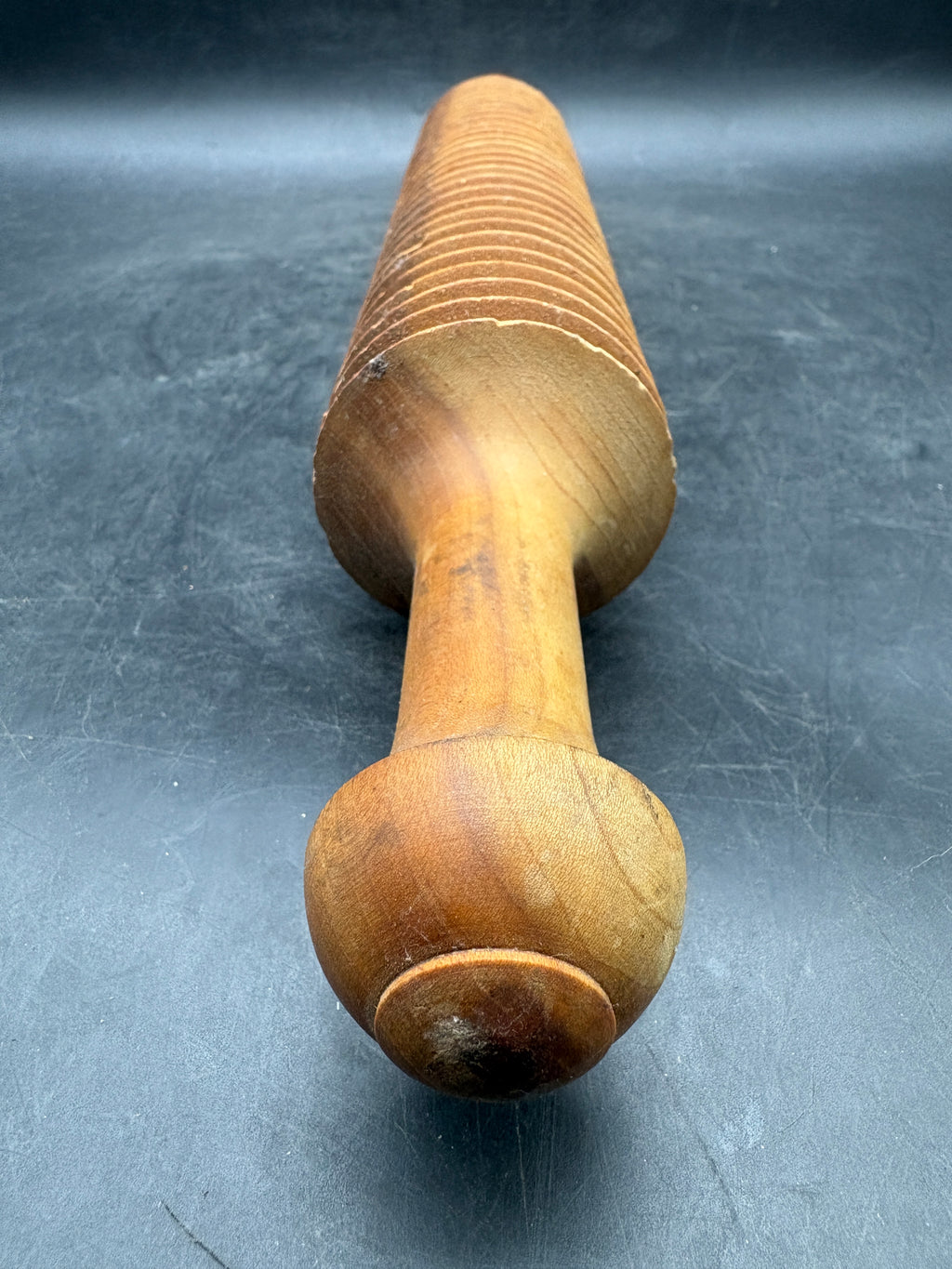 Vintage Wooden Ribbed Rolling Pin | Fettuccine Pasta Cutter