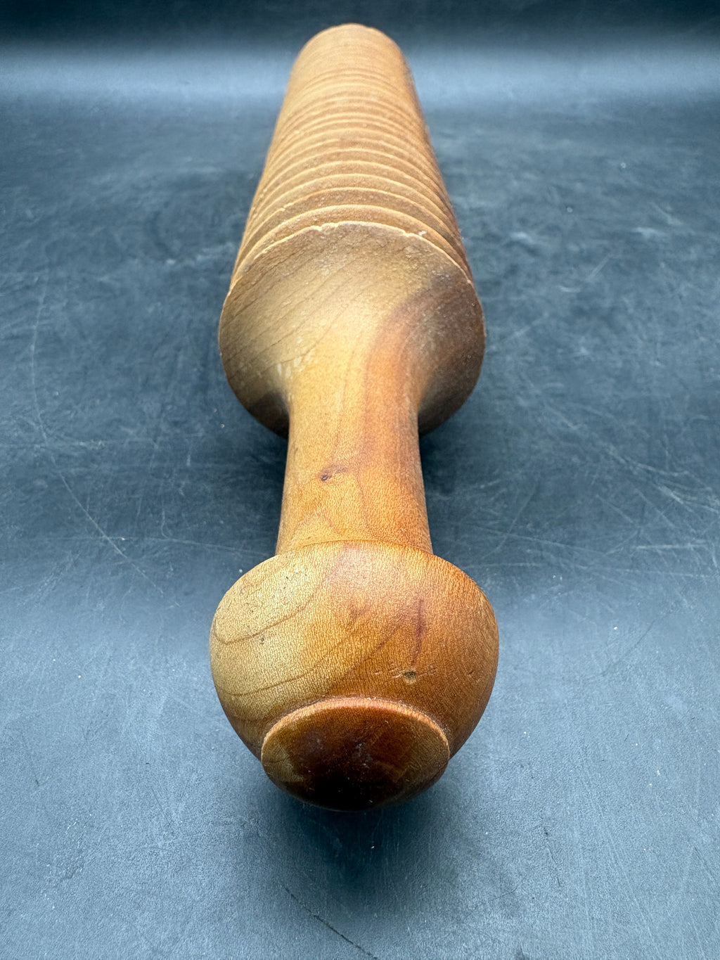 Vintage Wooden Ribbed Rolling Pin | Fettuccine Pasta Cutter
