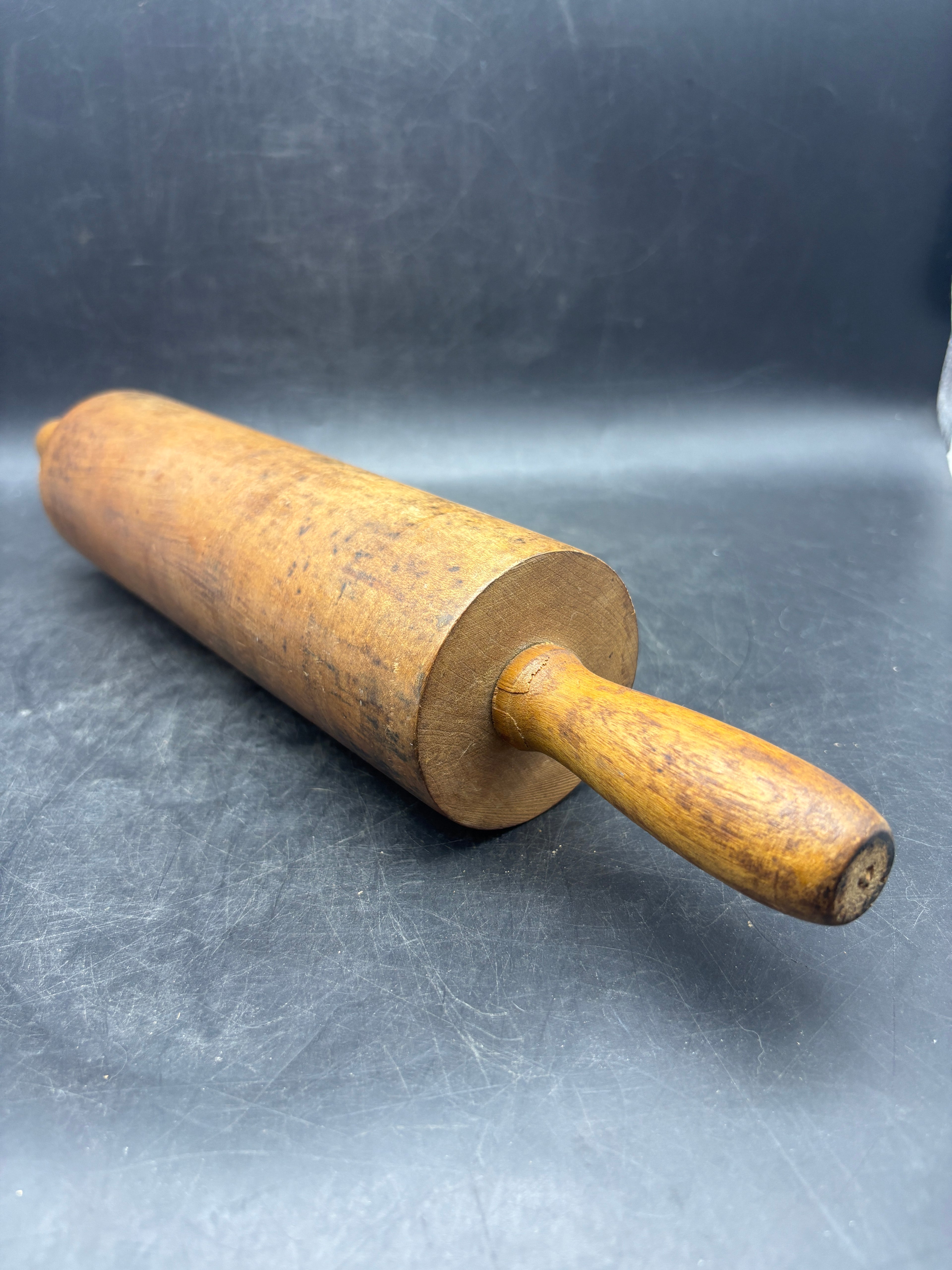 Primitive Wooden Rolling Pin | Heavy Solid Wood | 17" x 2.5"