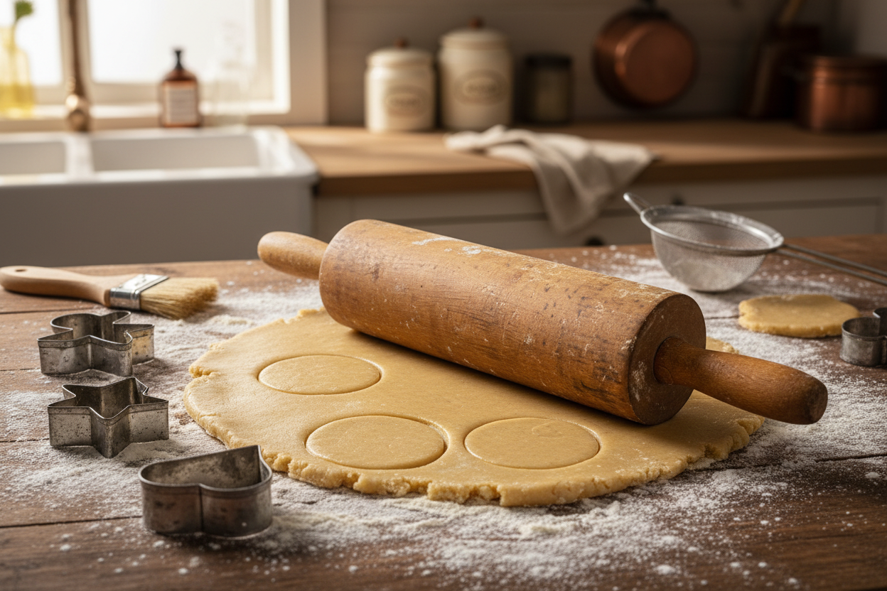 Primitive Wooden Rolling Pin | Heavy Solid Wood | 17" x 2.5"