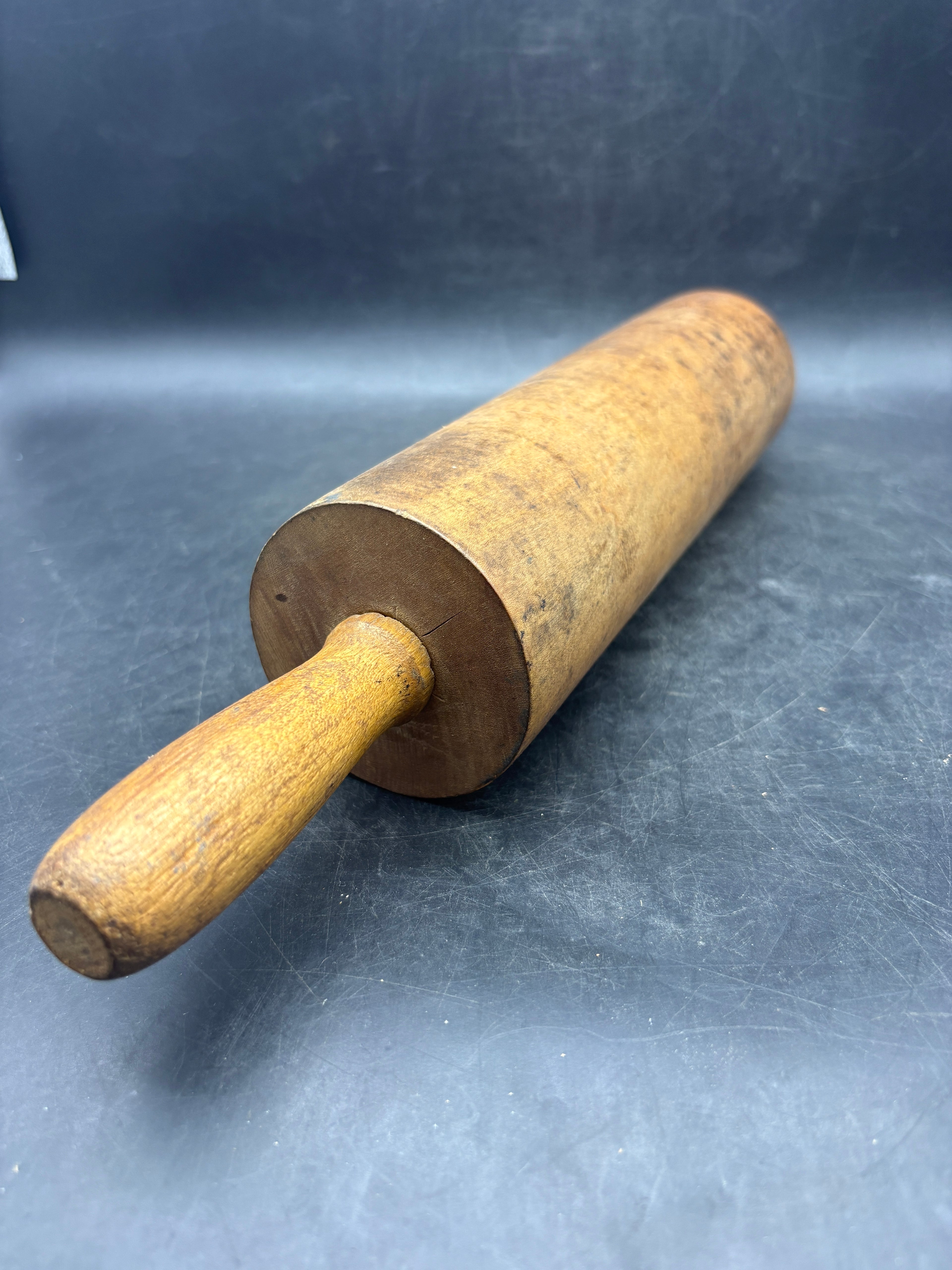 Primitive Wooden Rolling Pin | Heavy Solid Wood | 17" x 2.5"