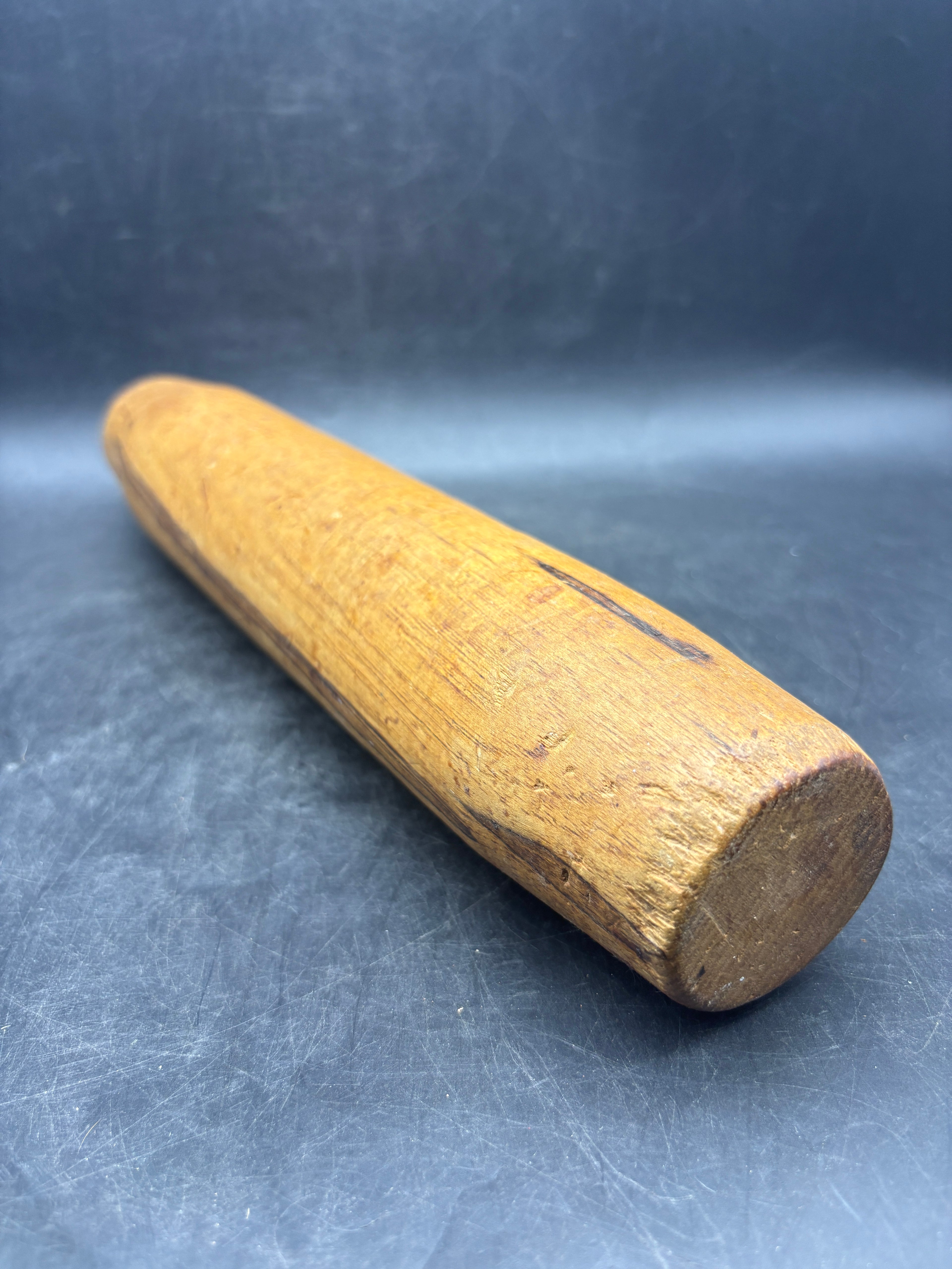 Vintage One-Piece Handmade Wooden Rolling Pin | Rustic Kitchen Primitive