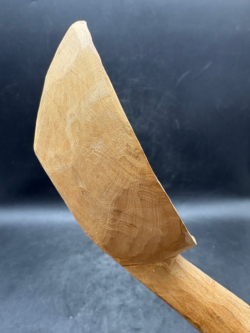 Primitive Hand-Carved Wooden Spoon Ladle | Large Folk Art Kitchen Antique