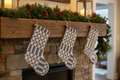 Handmade Coverlet Christmas Stocking — Large 15" x 9" with Flannel Backing & Rusty Bell