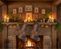 Handmade Coverlet Christmas Stocking — Large 15" x 9" with Flannel Backing & Rusty Bell