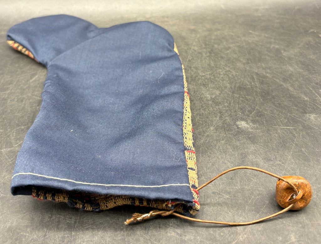 Handmade Coverlet Christmas Stocking — Medium 10" x 5" with Flannel Backing & Rusty Bell