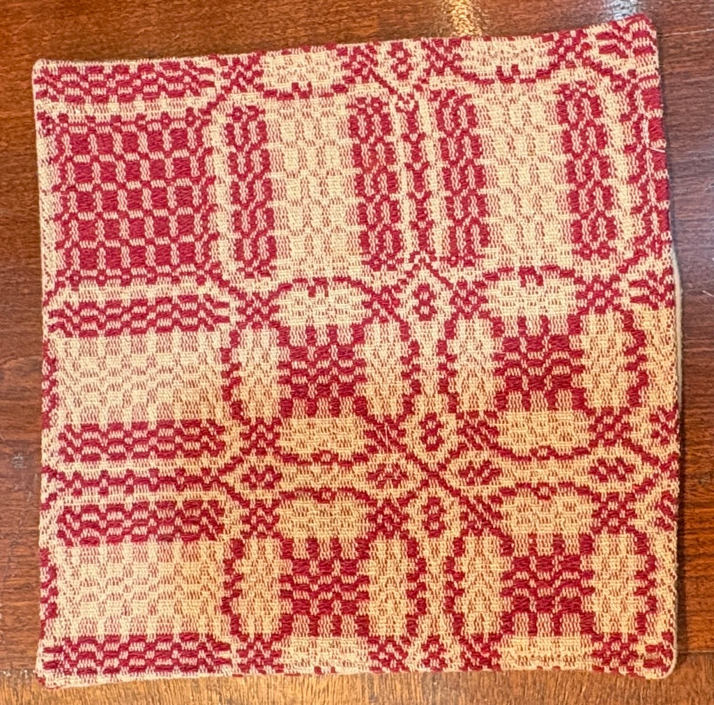 Handmade Coverlet Table Mat — 8" x 8" Vintage Quilt Square