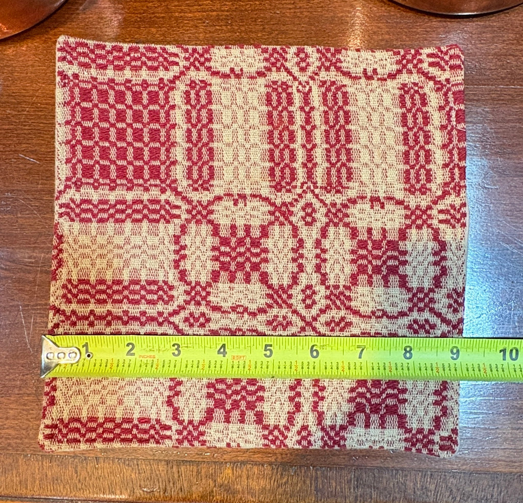 Handmade Coverlet Table Mat — 8" x 8" Vintage Quilt Square