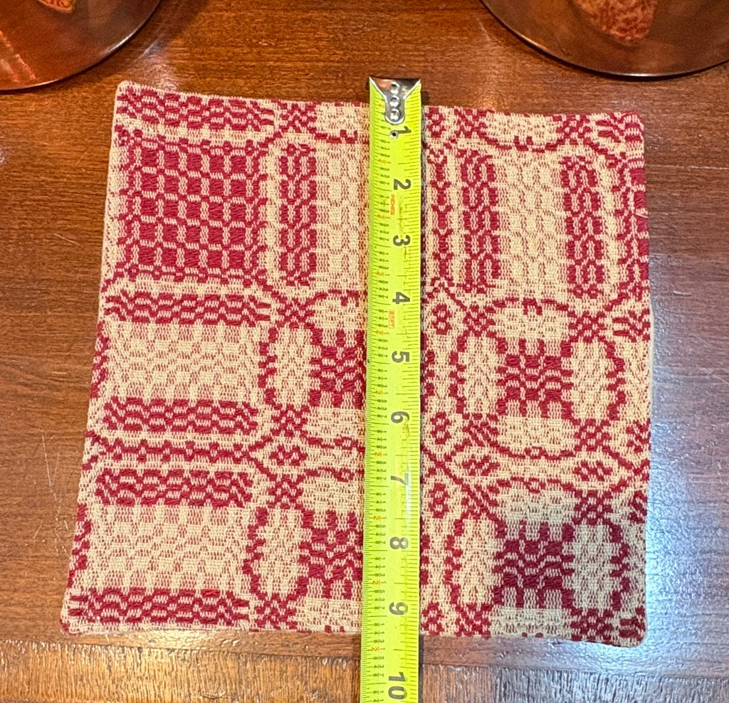 Handmade Coverlet Table Mat — 8" x 8" Vintage Quilt Square