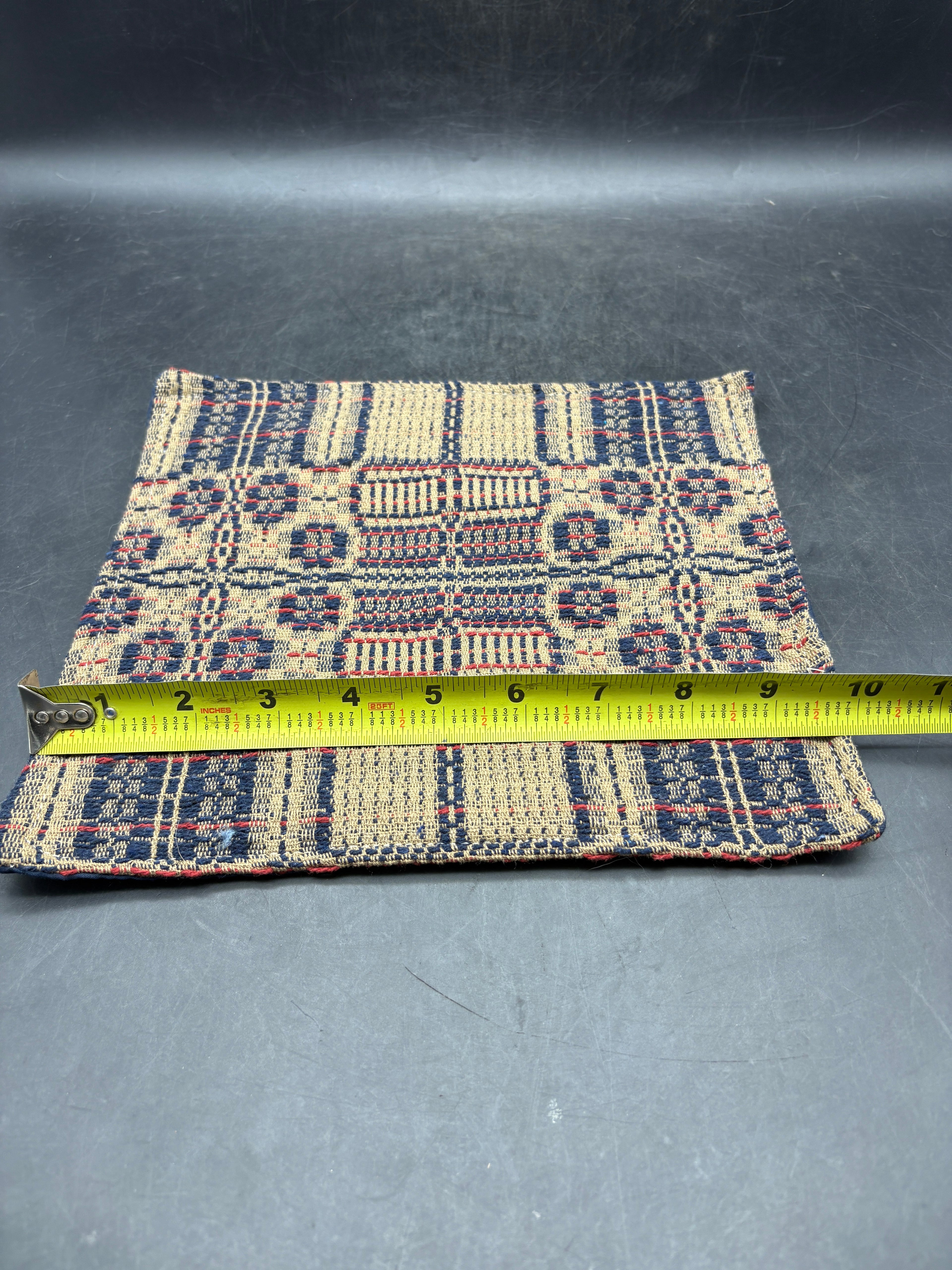 Handmade Coverlet Table Mat — 8" x 8" Vintage Quilt Square