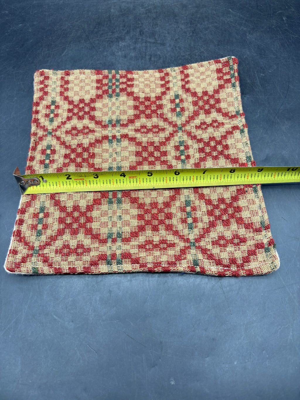 Handmade Coverlet Table Mat — 8" x 8" Vintage Quilt Square