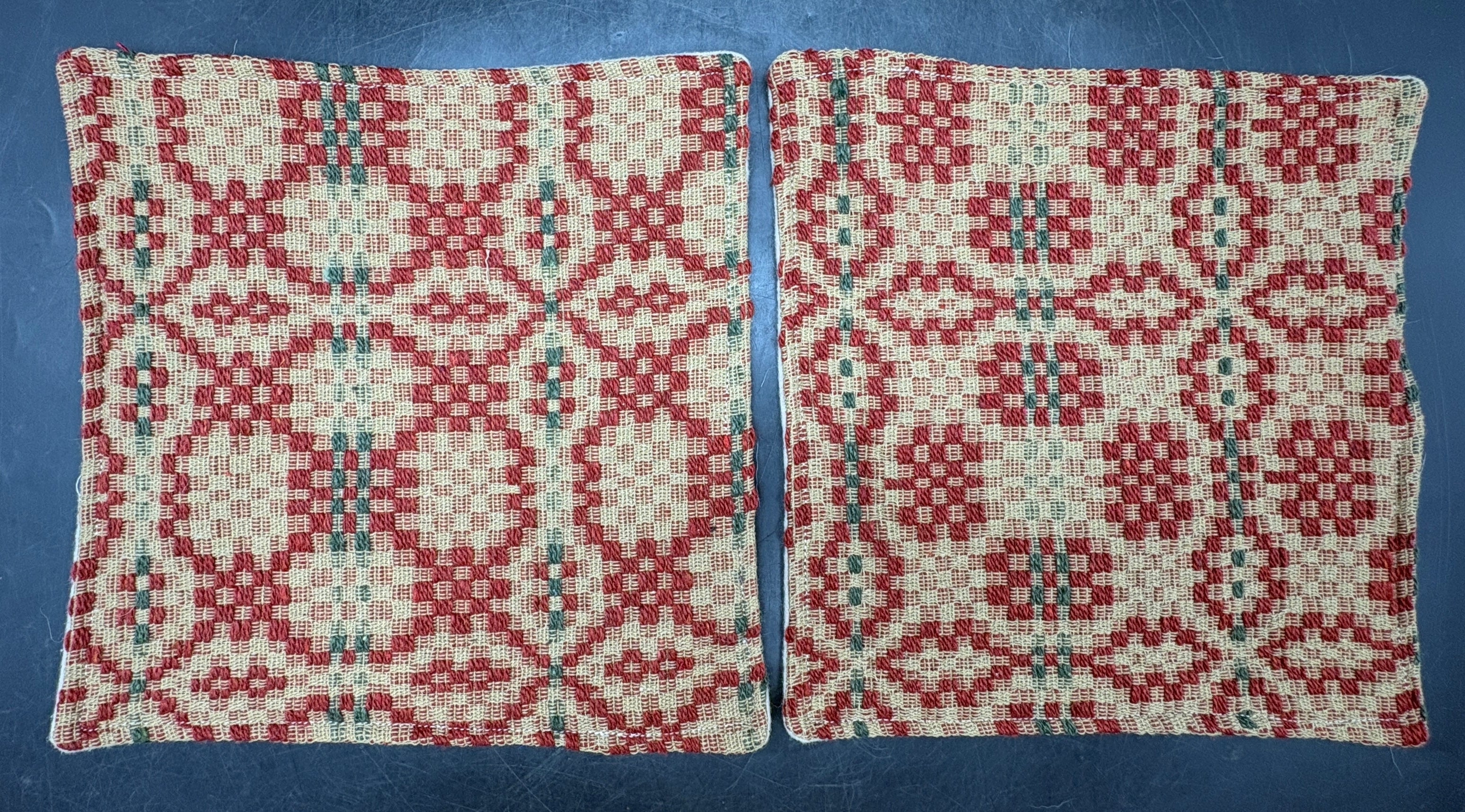 Handmade Coverlet Table Mat — 8" x 8" Vintage Quilt Square
