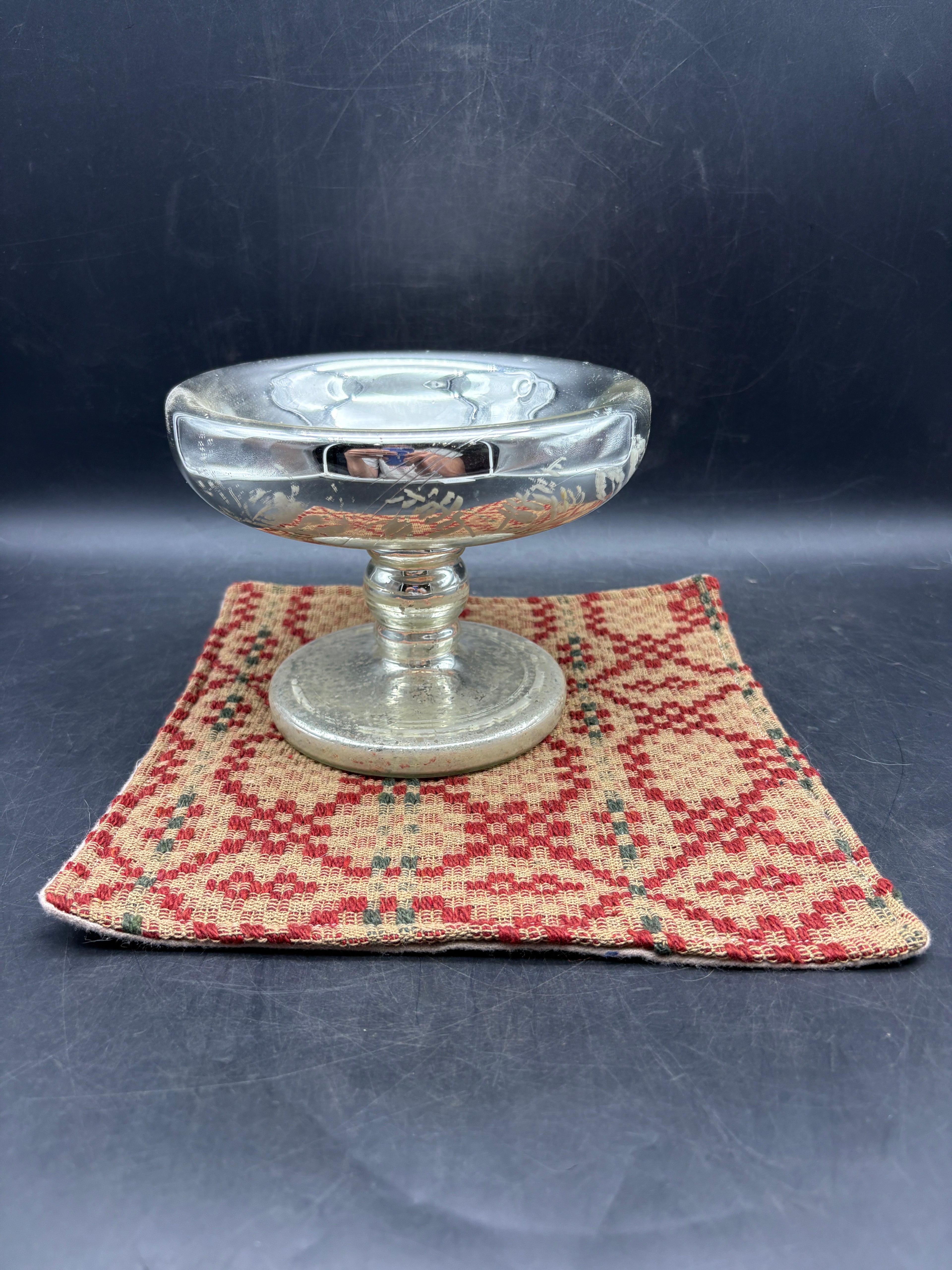 Handmade Coverlet Table Mat — 8" x 8" Vintage Quilt Square
