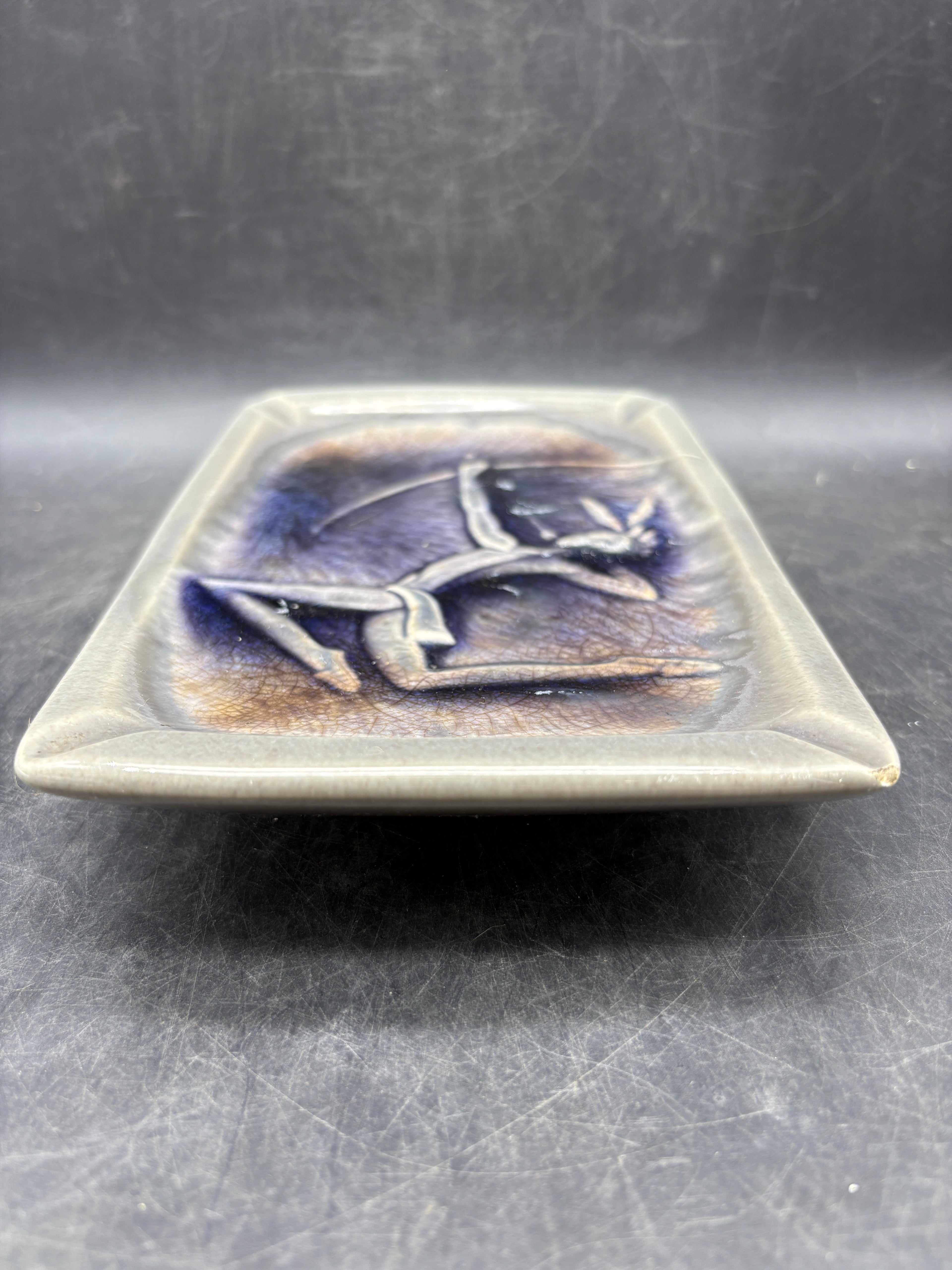 Vintage MCM Ceramic Ashtray | Archer Huntress Figural Design | Atomic Age Pottery Trinket Dish