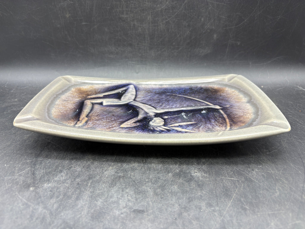 Vintage MCM Ceramic Ashtray | Archer Huntress Figural Design | Atomic Age Pottery Trinket Dish