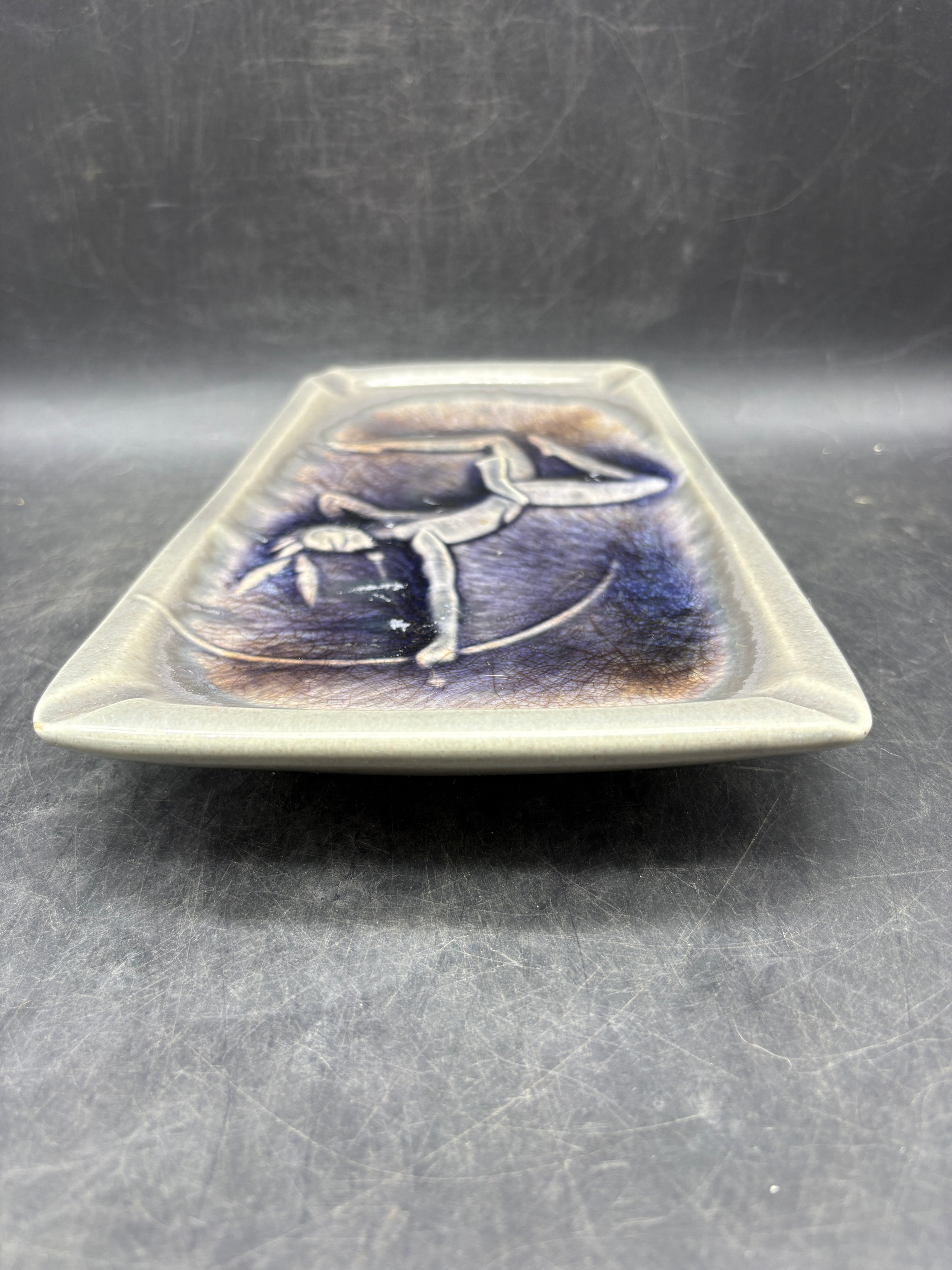 Vintage MCM Ceramic Ashtray | Archer Huntress Figural Design | Atomic Age Pottery Trinket Dish