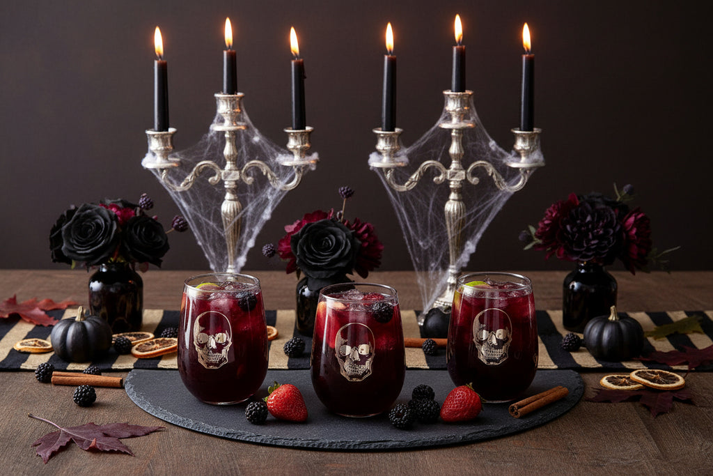 Skull Stemless Wine Glass — 17oz | Platinum Silver