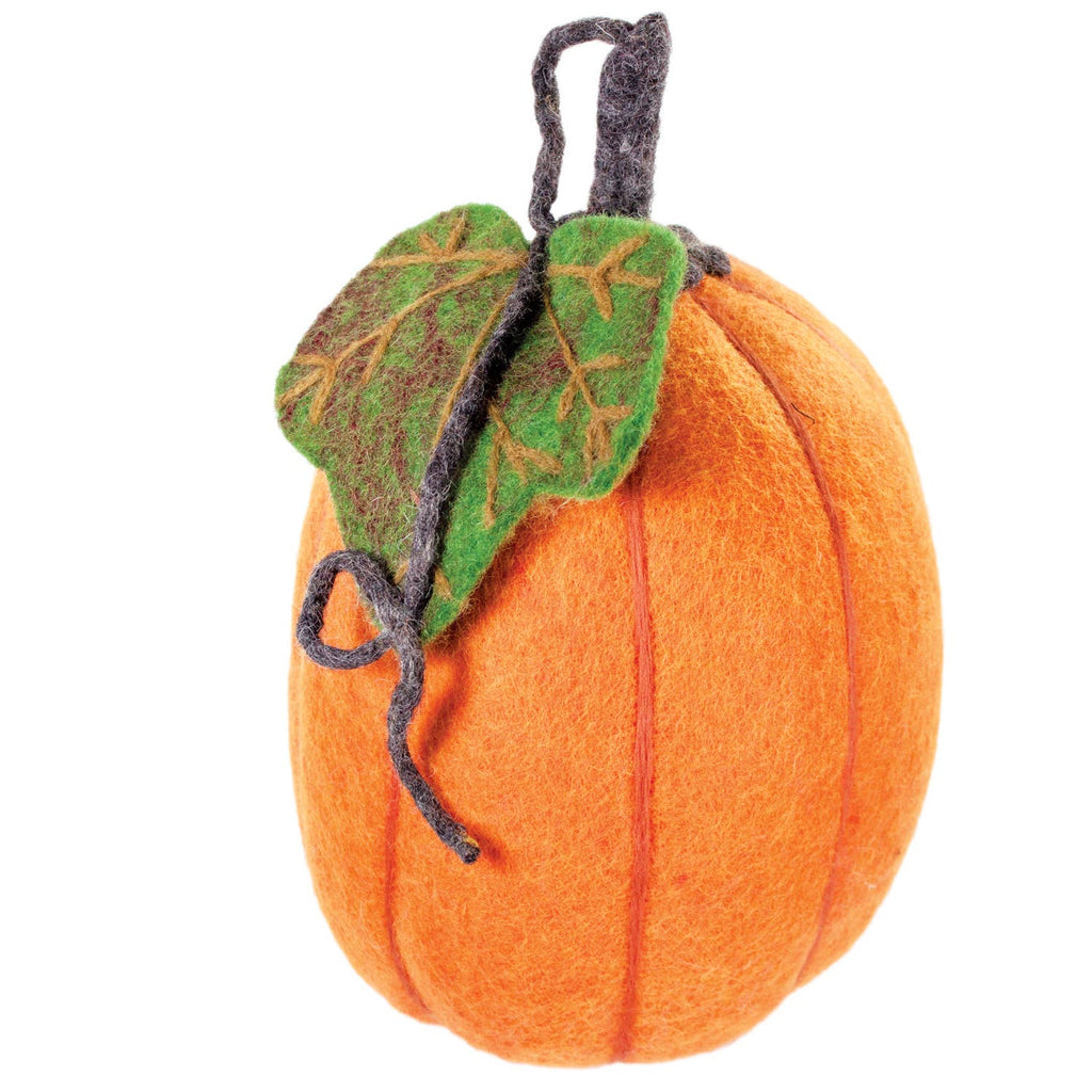 Large Autumn Orange Felt Fairy Pumpkin