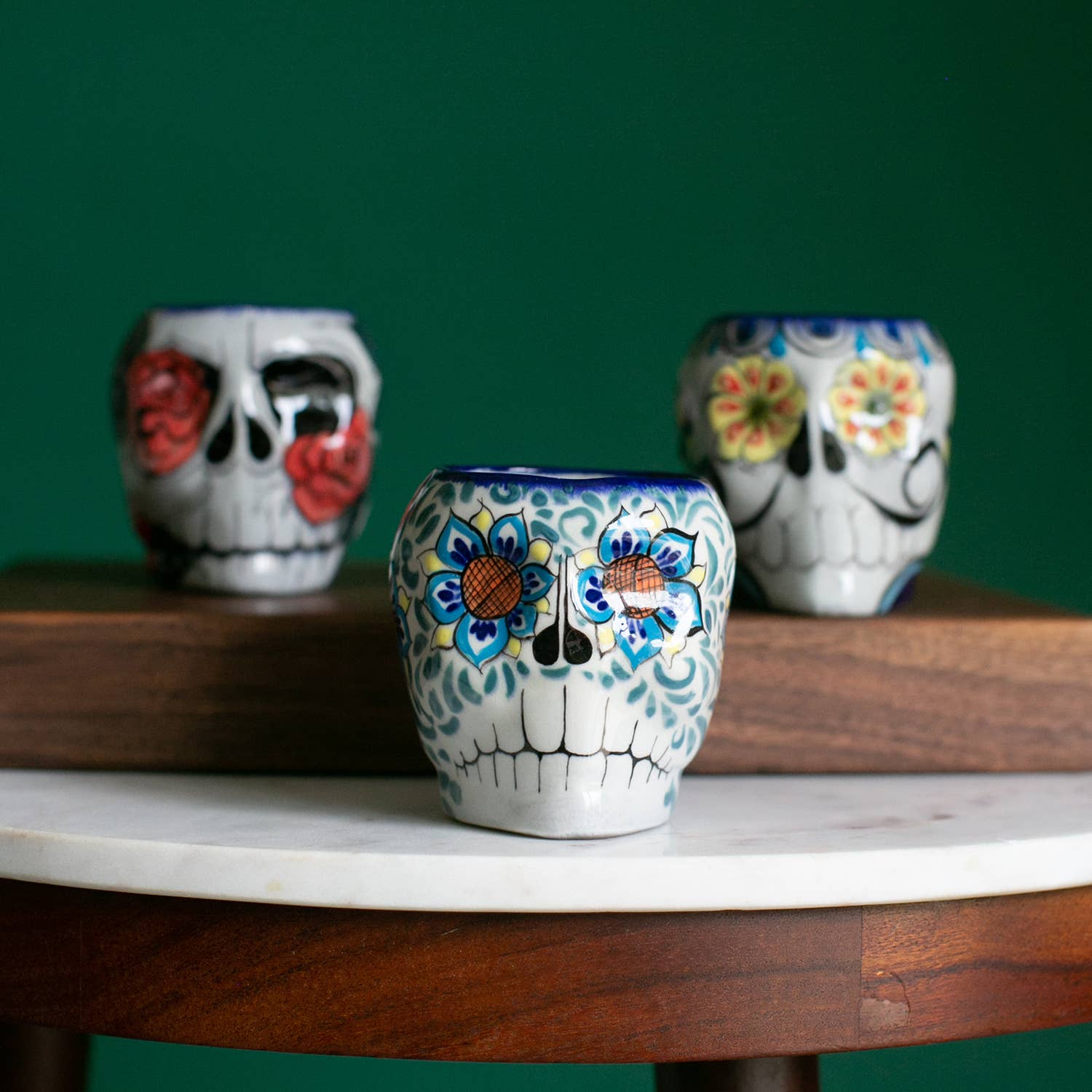 Sugar Skull Skeleton Mug Artisan Made