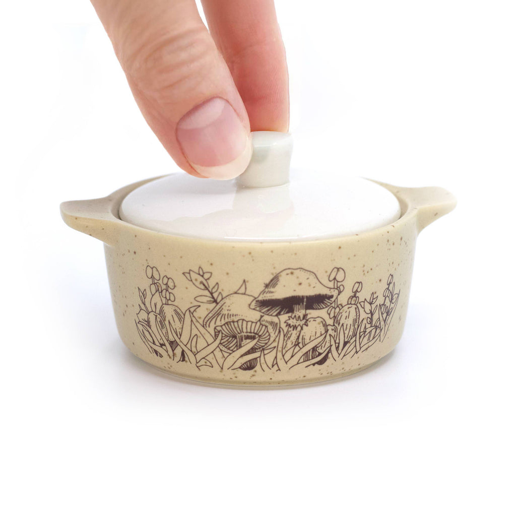 Forest Fancies Pyrex Style Mini Ceramic Casserole Trinket Box