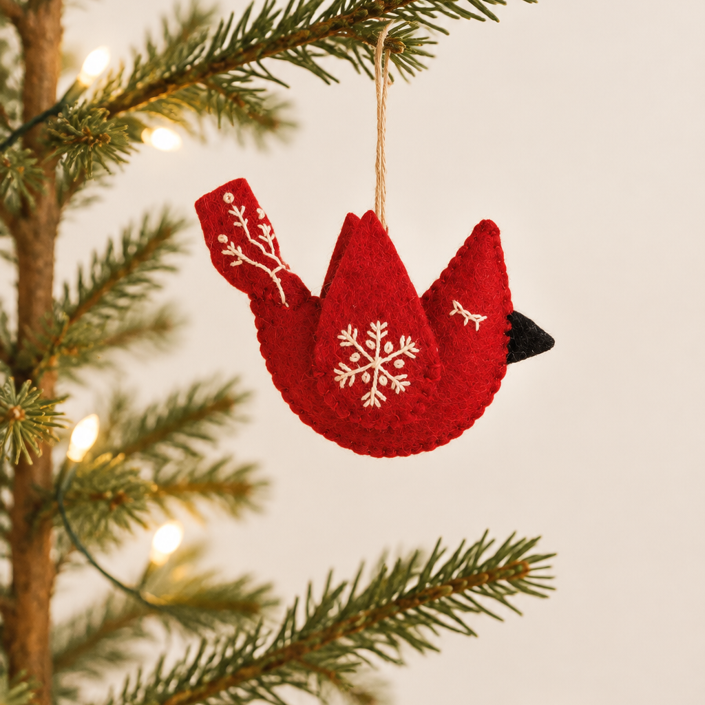 Snowflake Cardinal Ornament | A Little Woodland Cheer