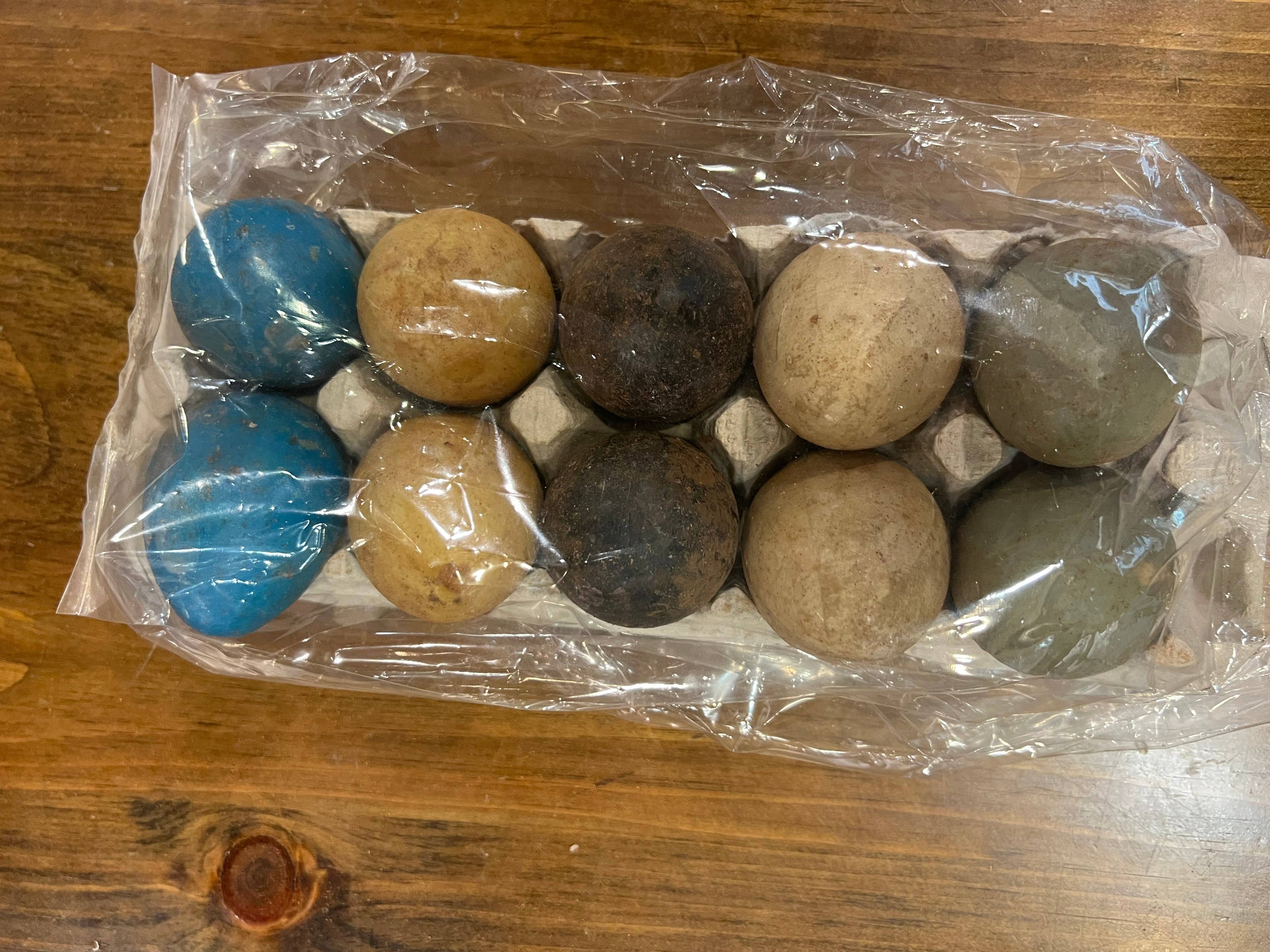 Primitive Paper Mache Waxed Eggs — Set of 10 Farmhouse decor