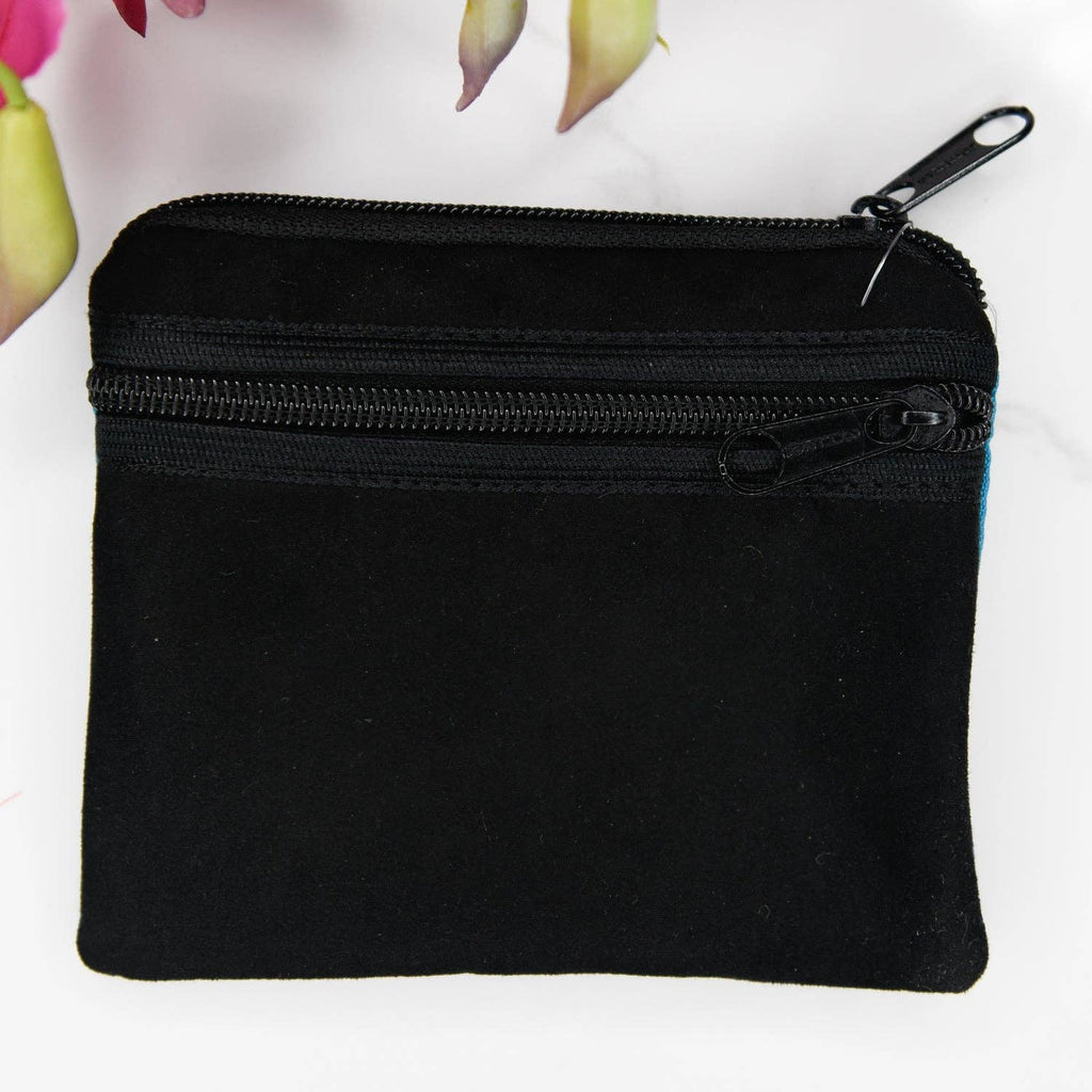 Sugar Skull Embroidered Coin Bag – Artisan Handmade Zip Pouch