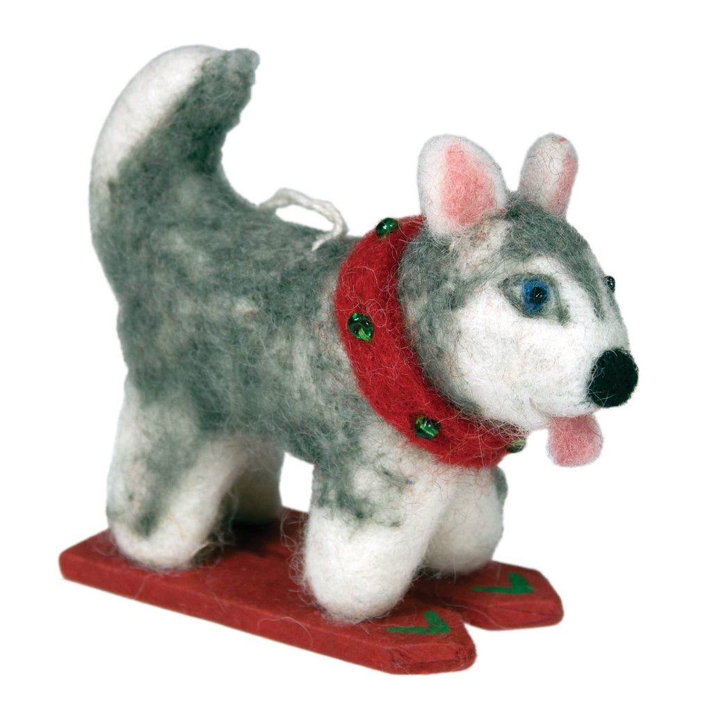 Skiing Husky Ornament | A Little Alpine Adventure