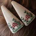 Mushroom Hand-Embroidered Hair Clip Barette