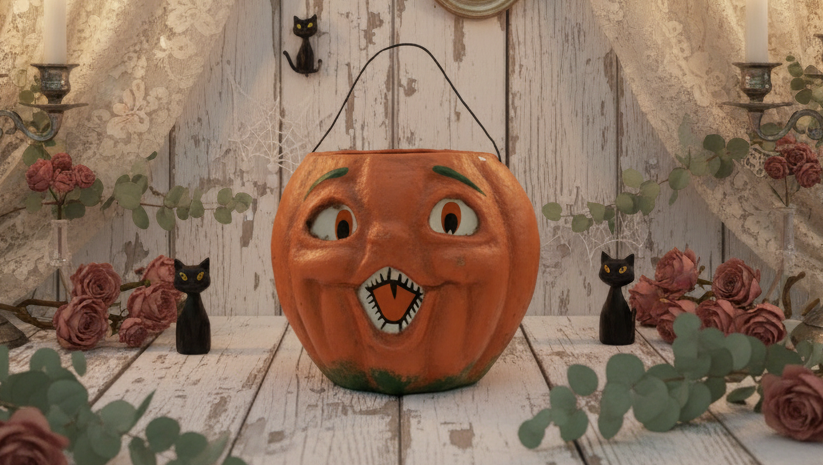 5" Orange Jack O' Lantern Choir Boy Figurine – Halloween Home Decor
